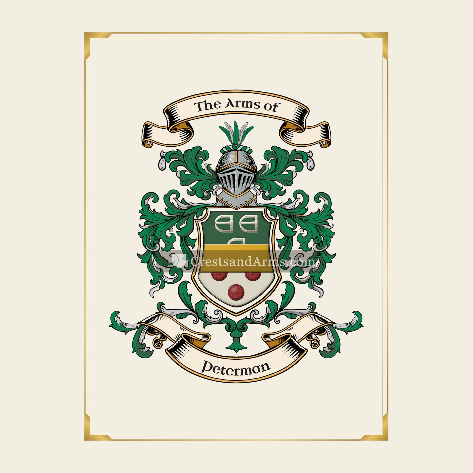 With gold border