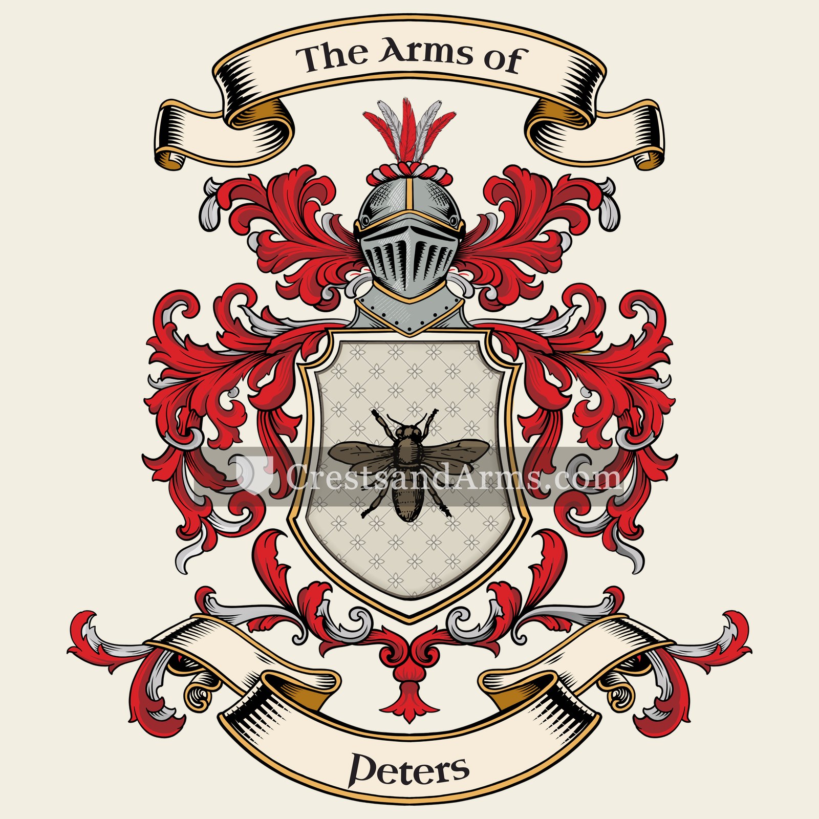 The Peters coat of arms, drawn from the recorded blazon