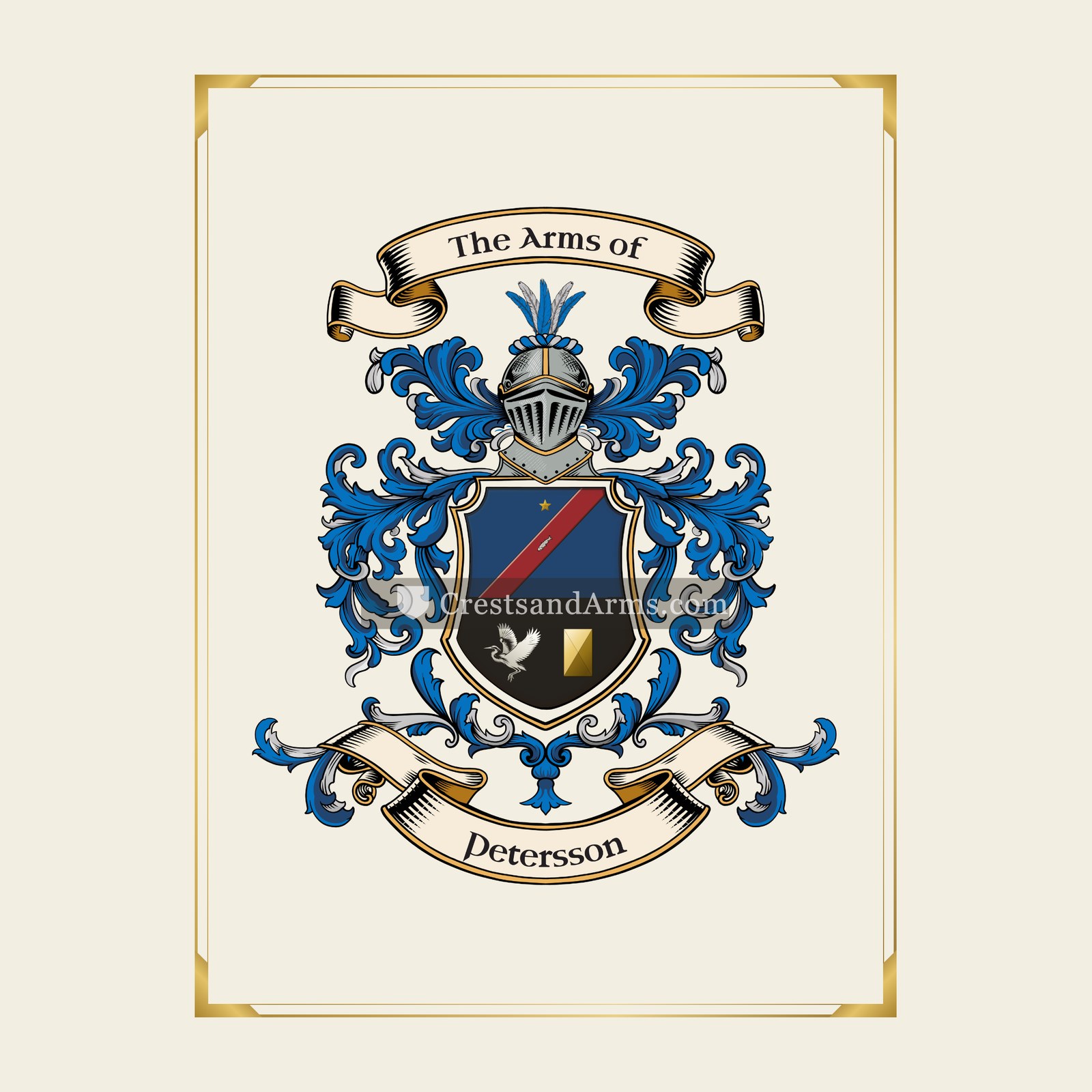 With gold border