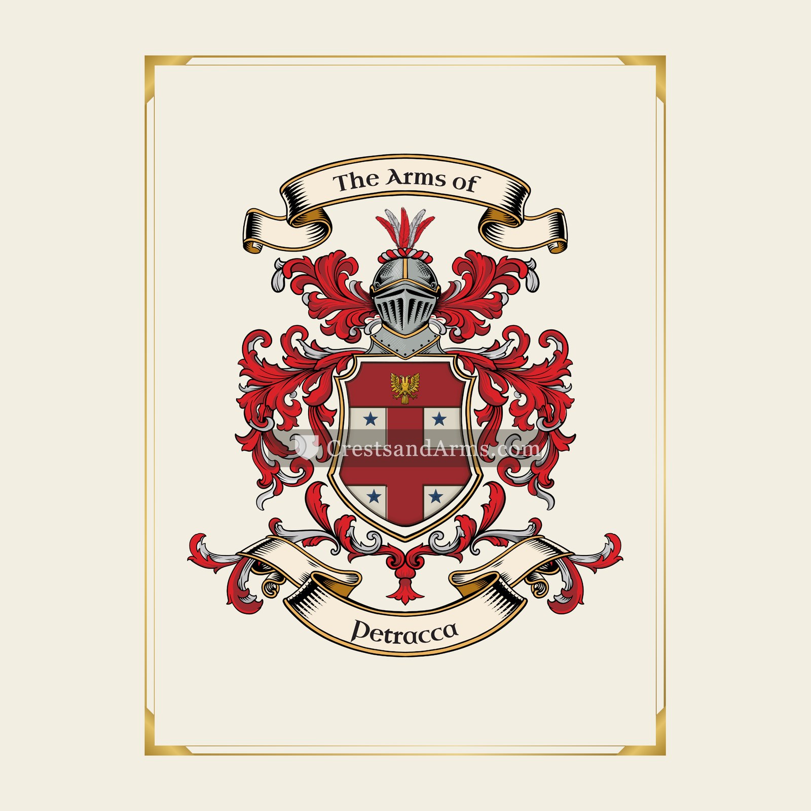 With gold border