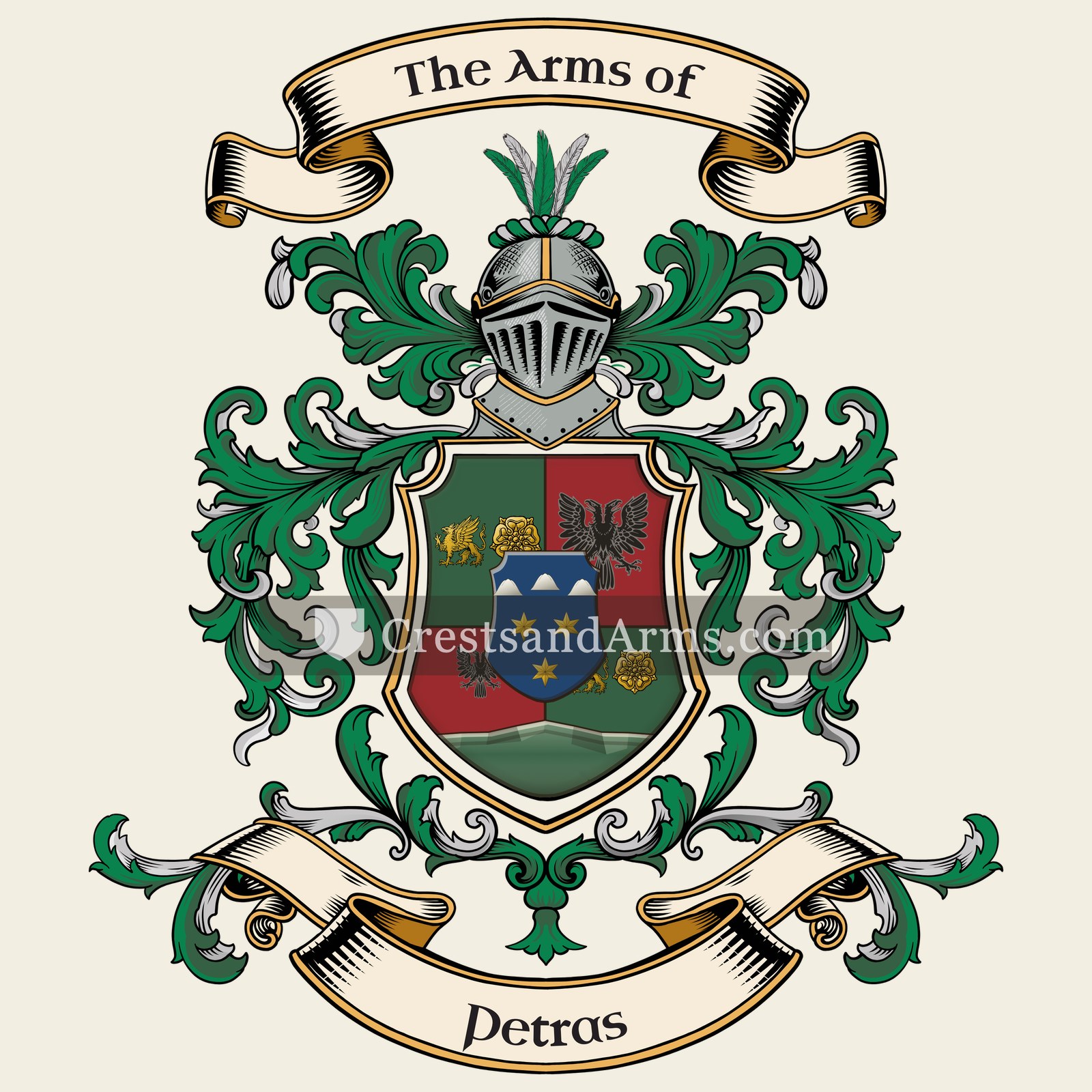The Petras coat of arms, drawn from the recorded blazon