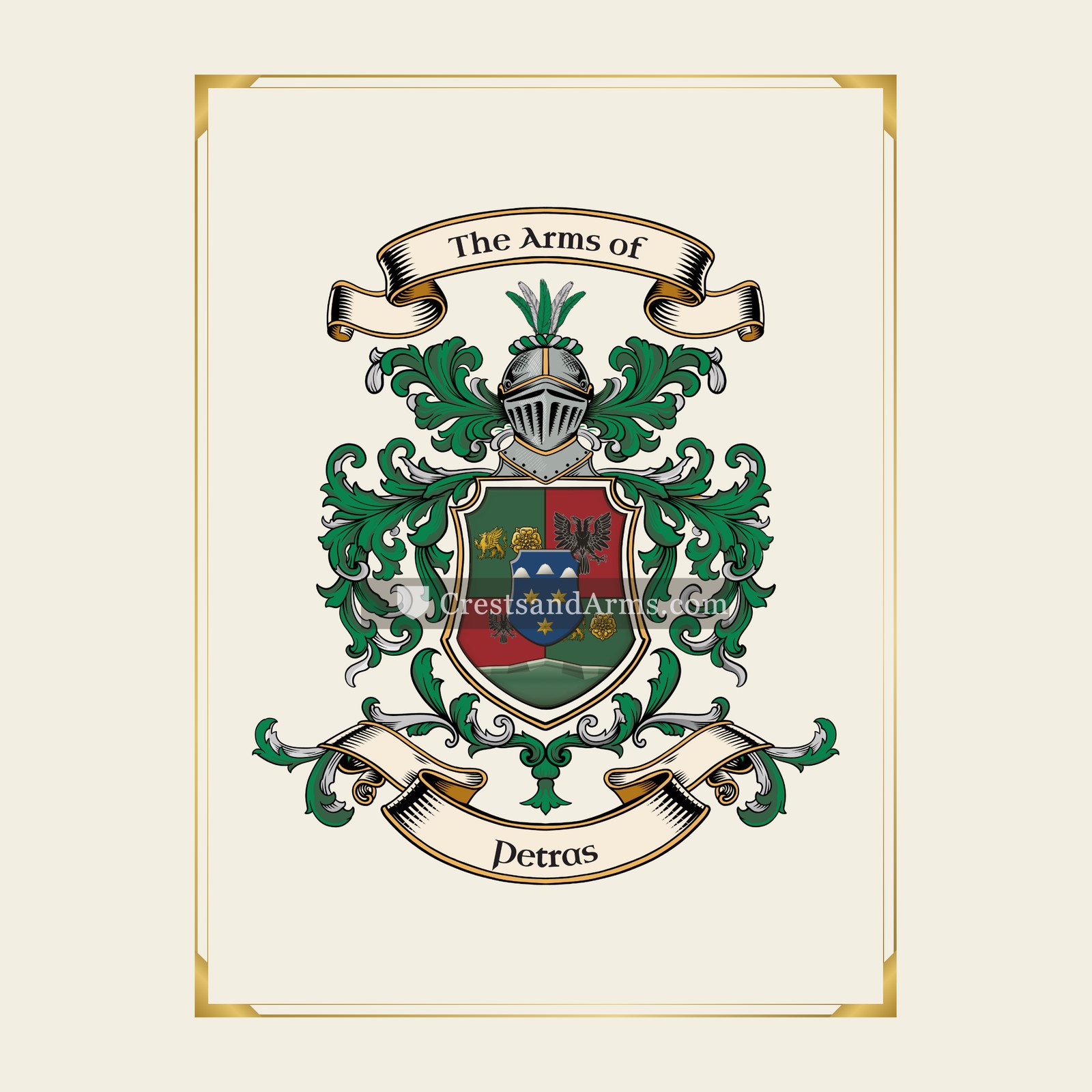 With gold border