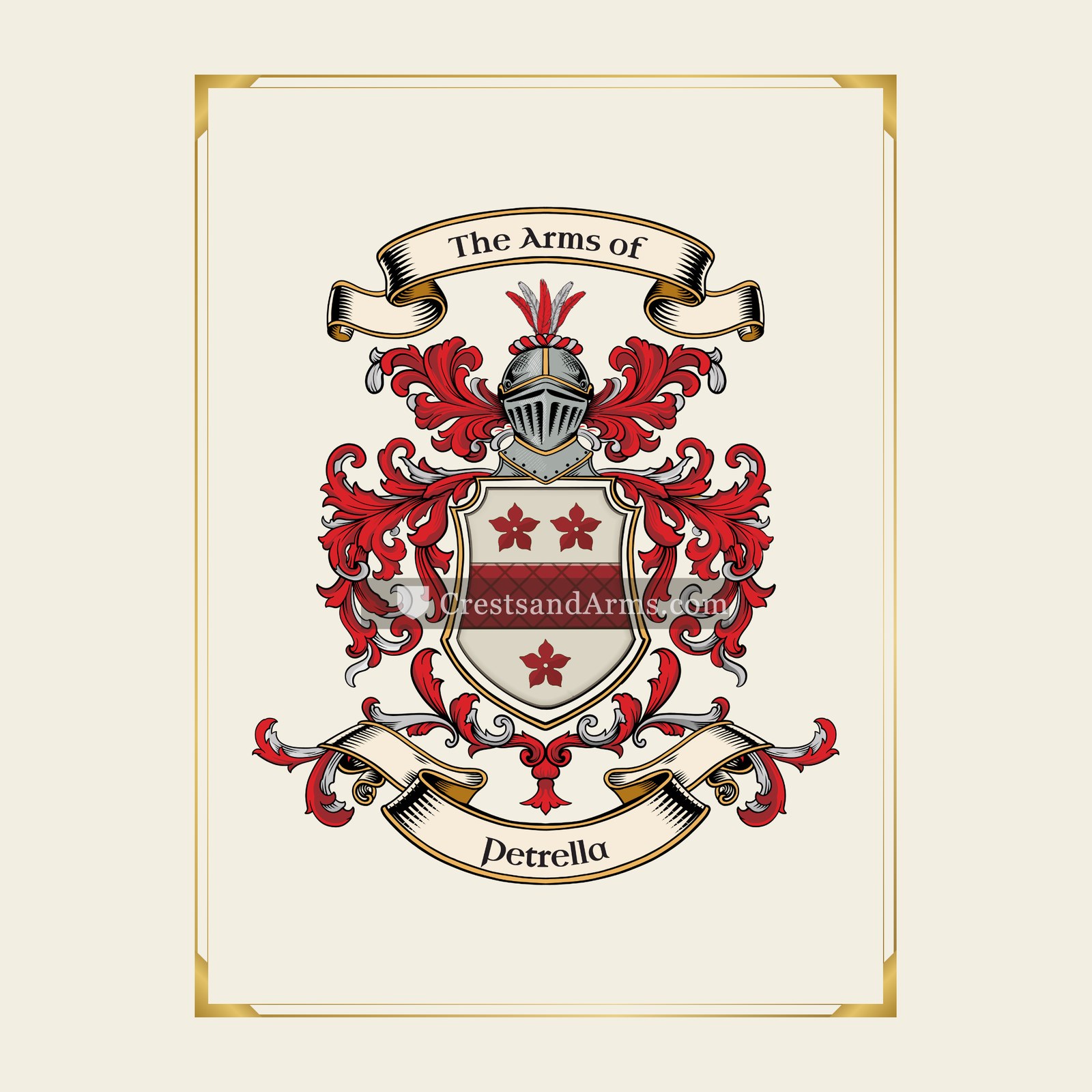With gold border