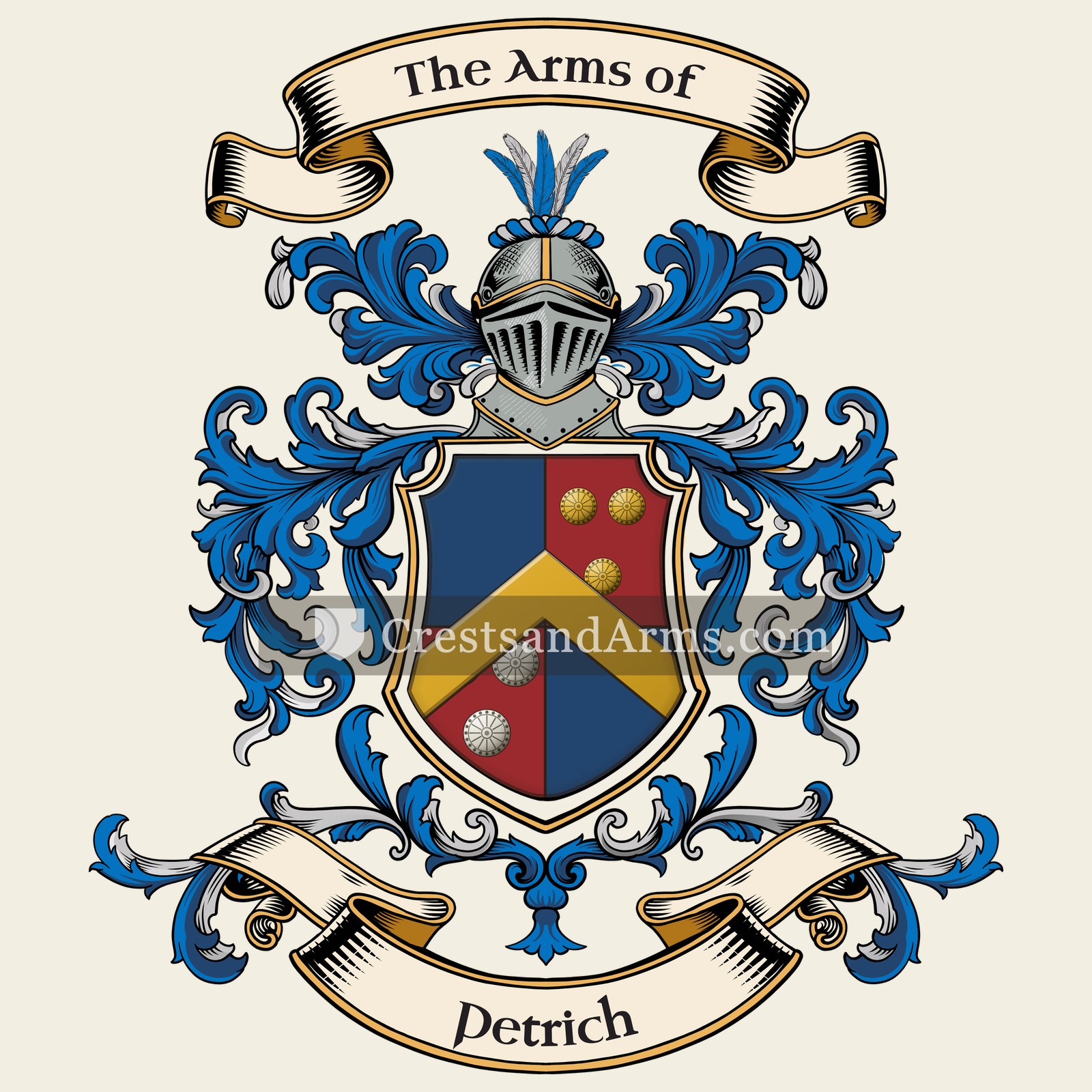 The Petrich coat of arms, drawn from the recorded blazon