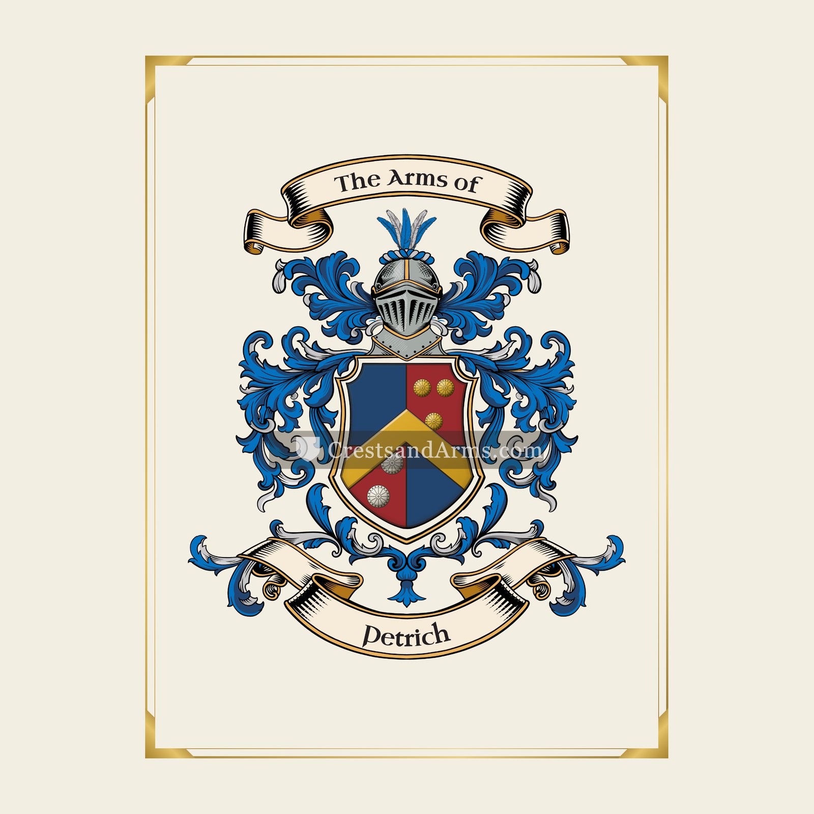 With gold border
