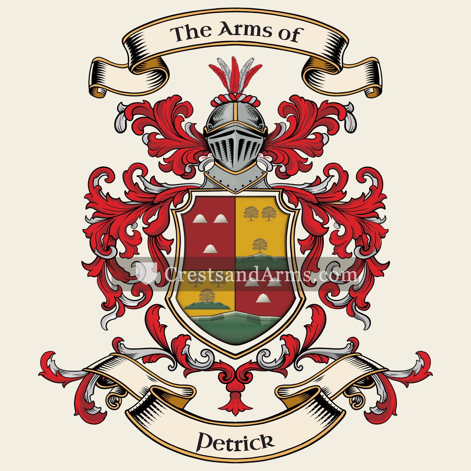 The Petrick coat of arms, drawn from the recorded blazon