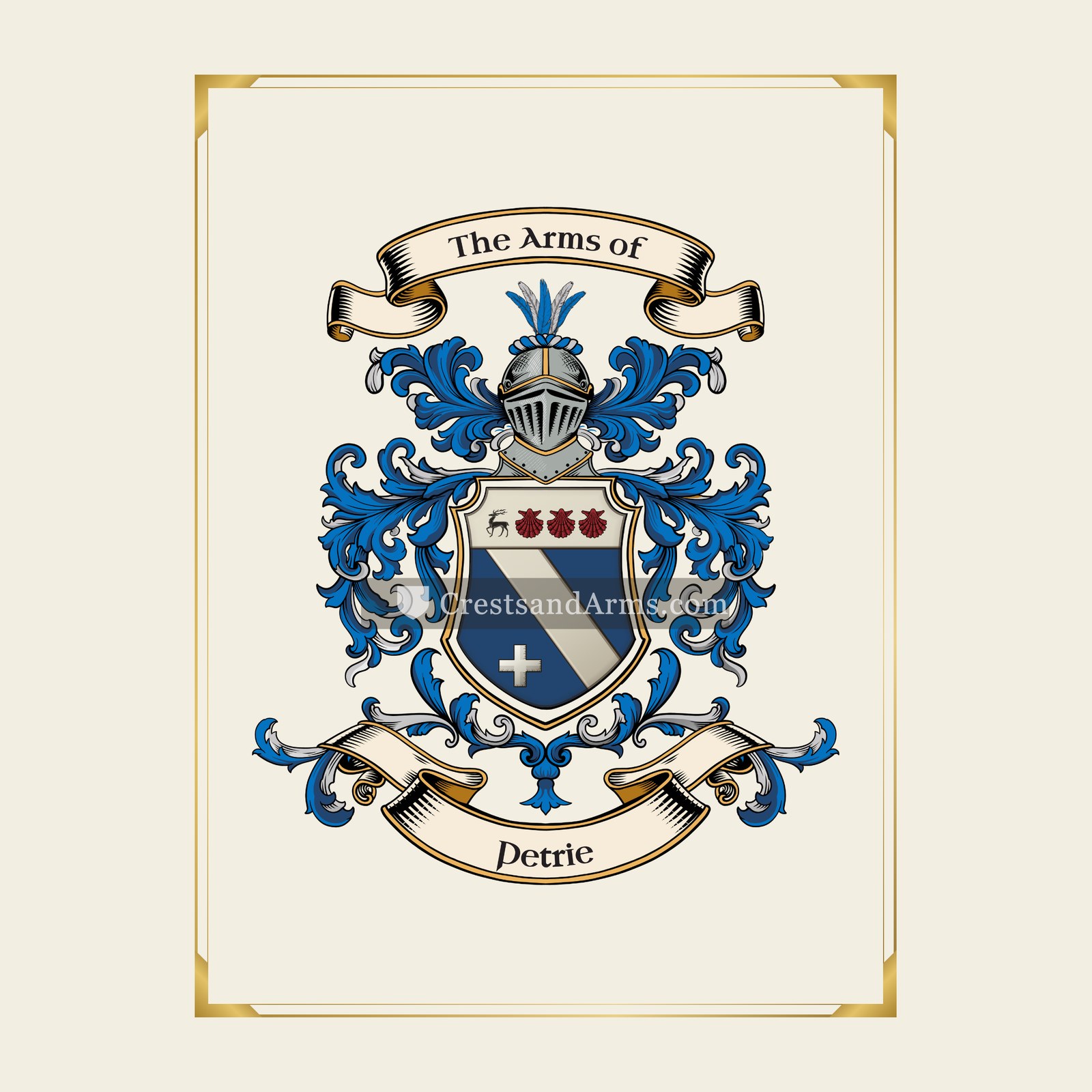 With gold border