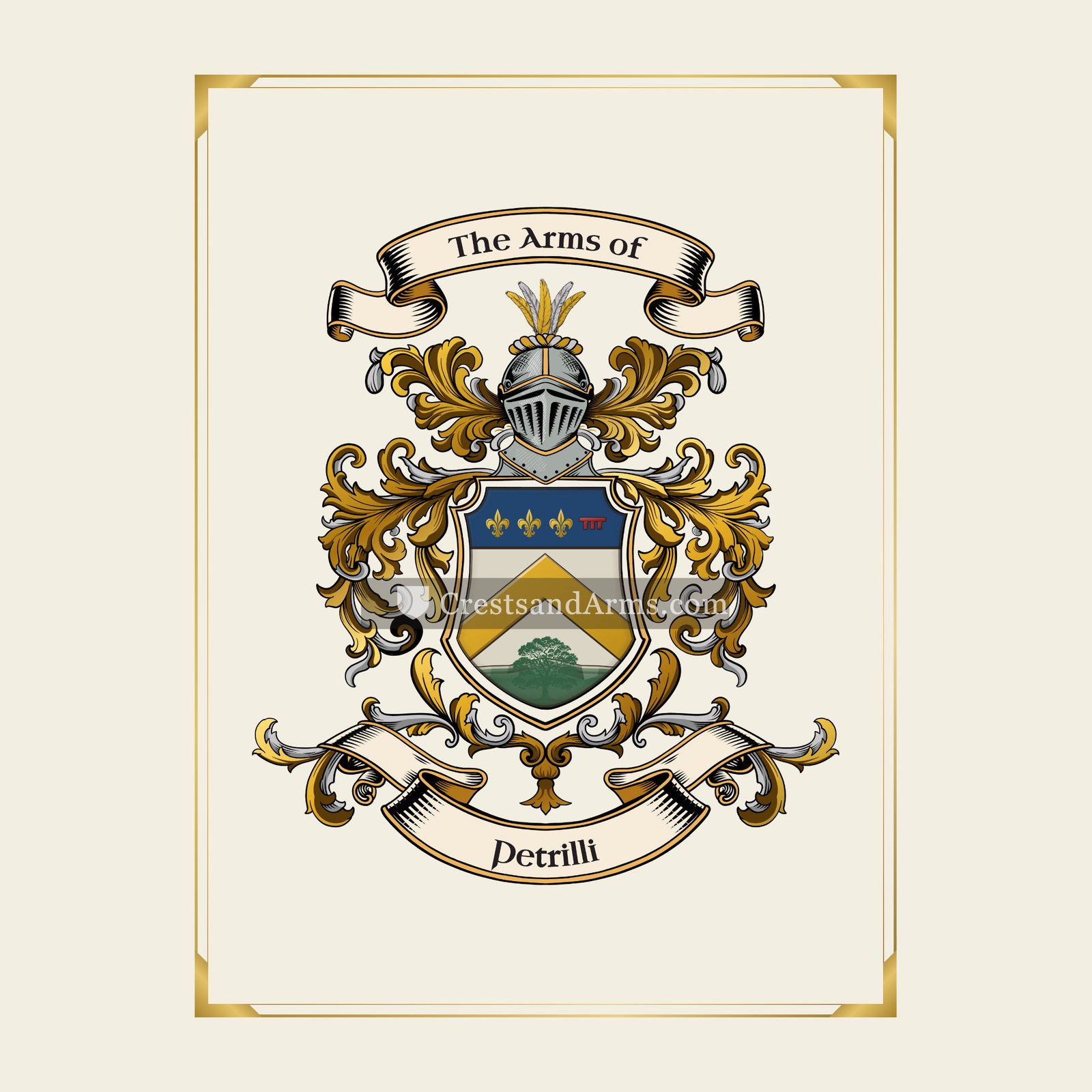 With gold border