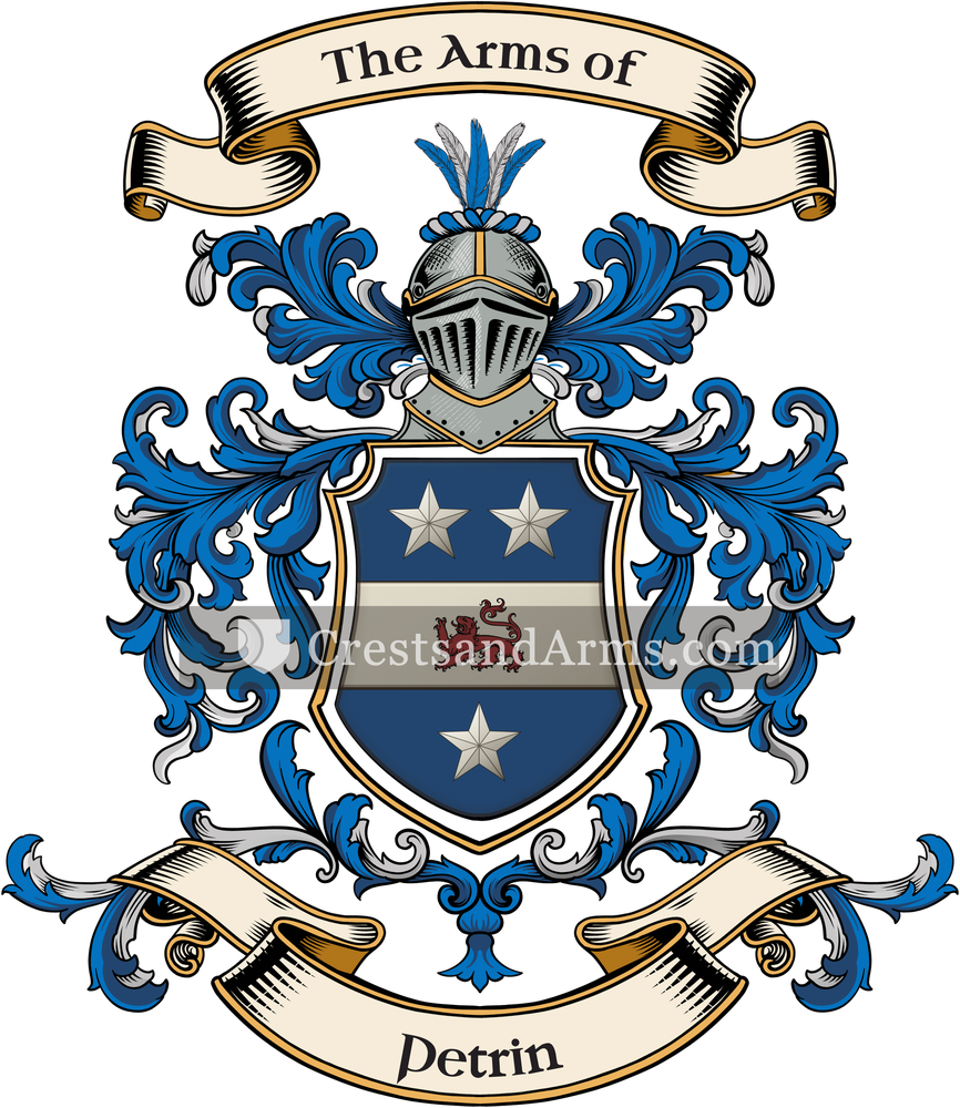 The Petrin coat of arms, drawn from the recorded blazon