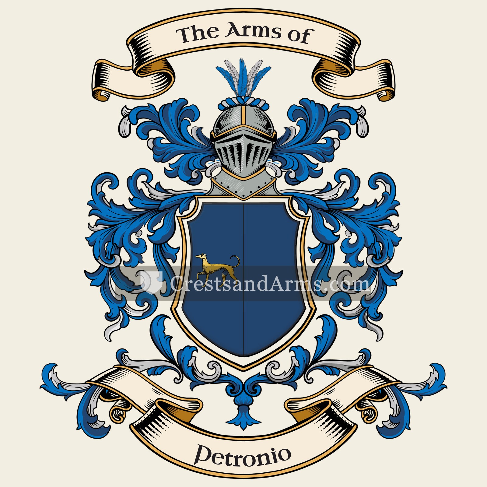 The Petronio coat of arms, drawn from the recorded blazon