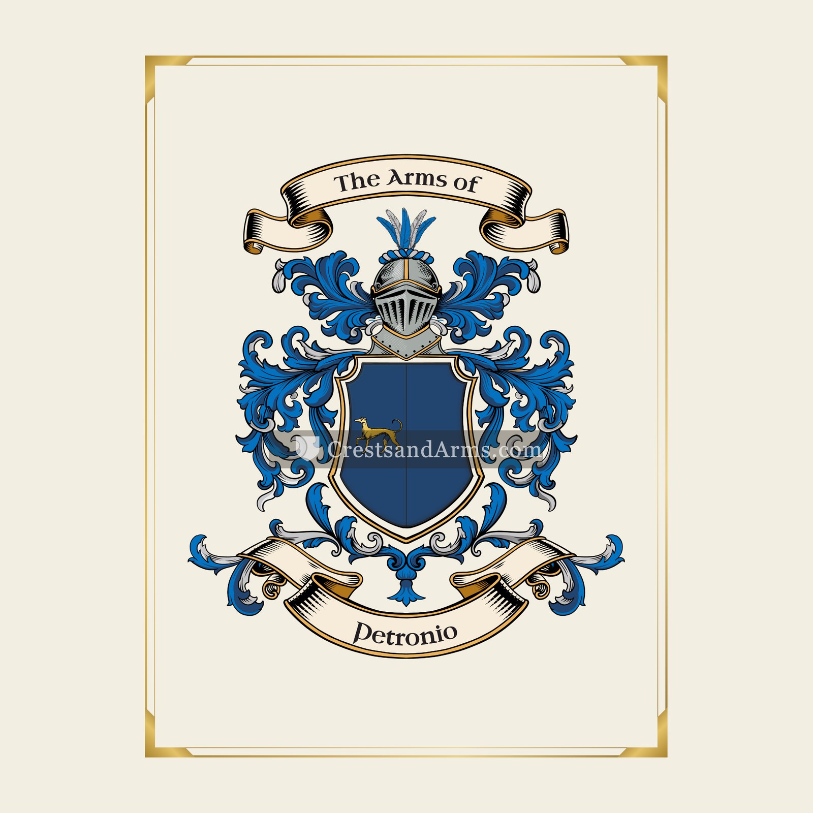 With gold border