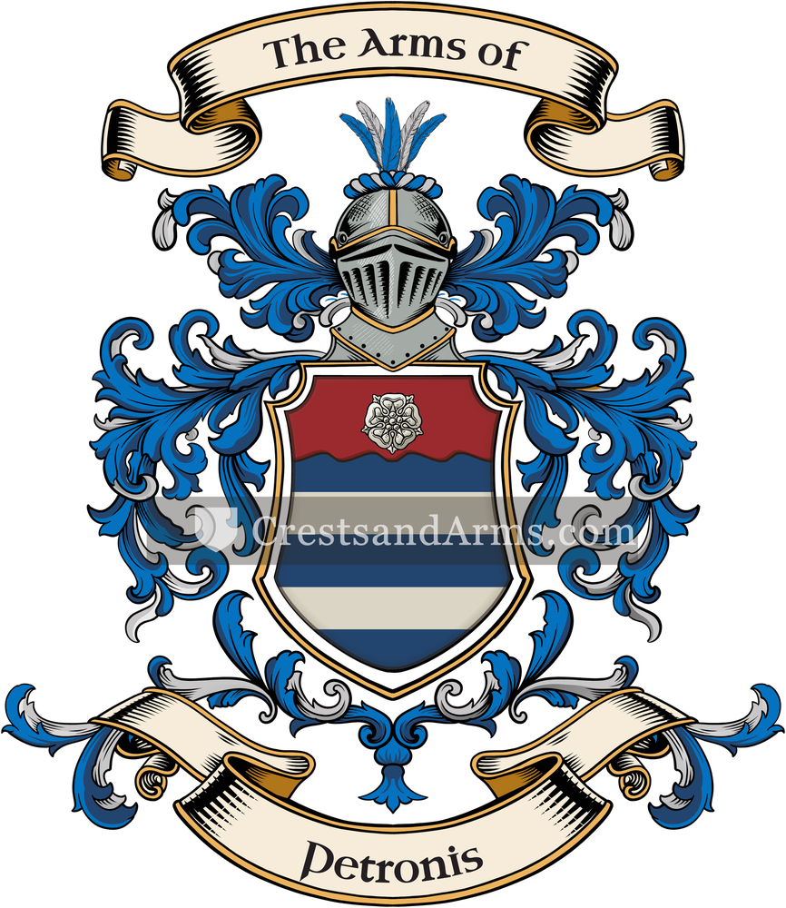 The Petronis coat of arms, drawn from the recorded blazon