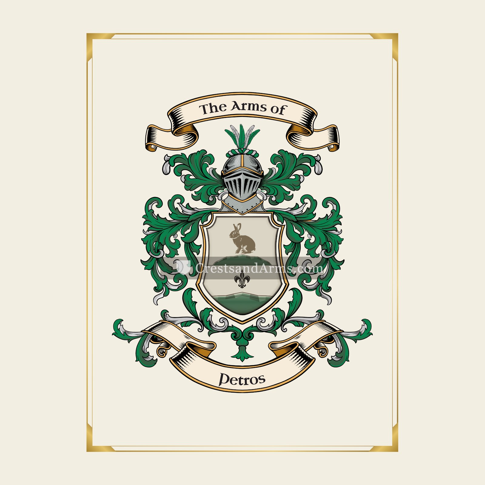 With gold border