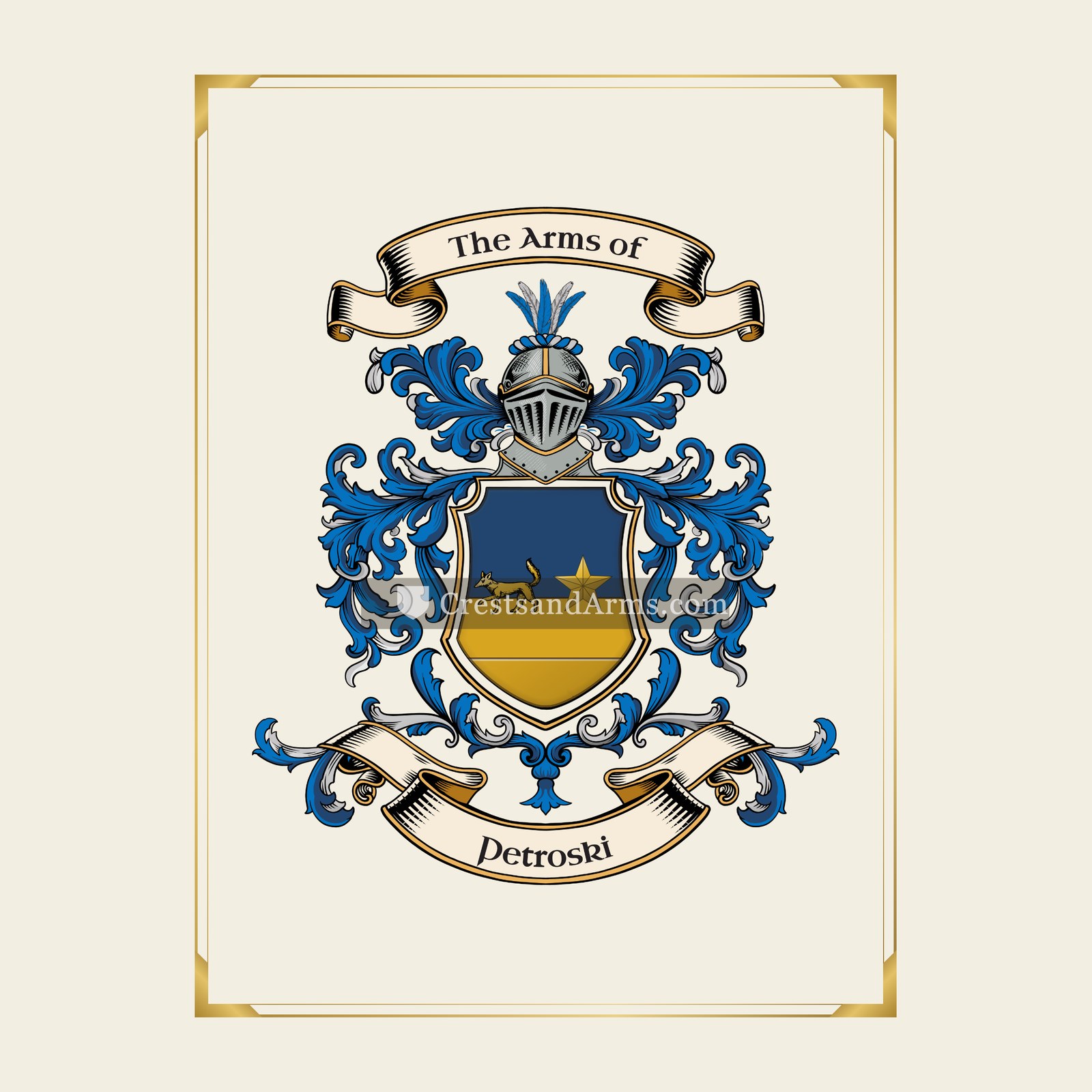 With gold border