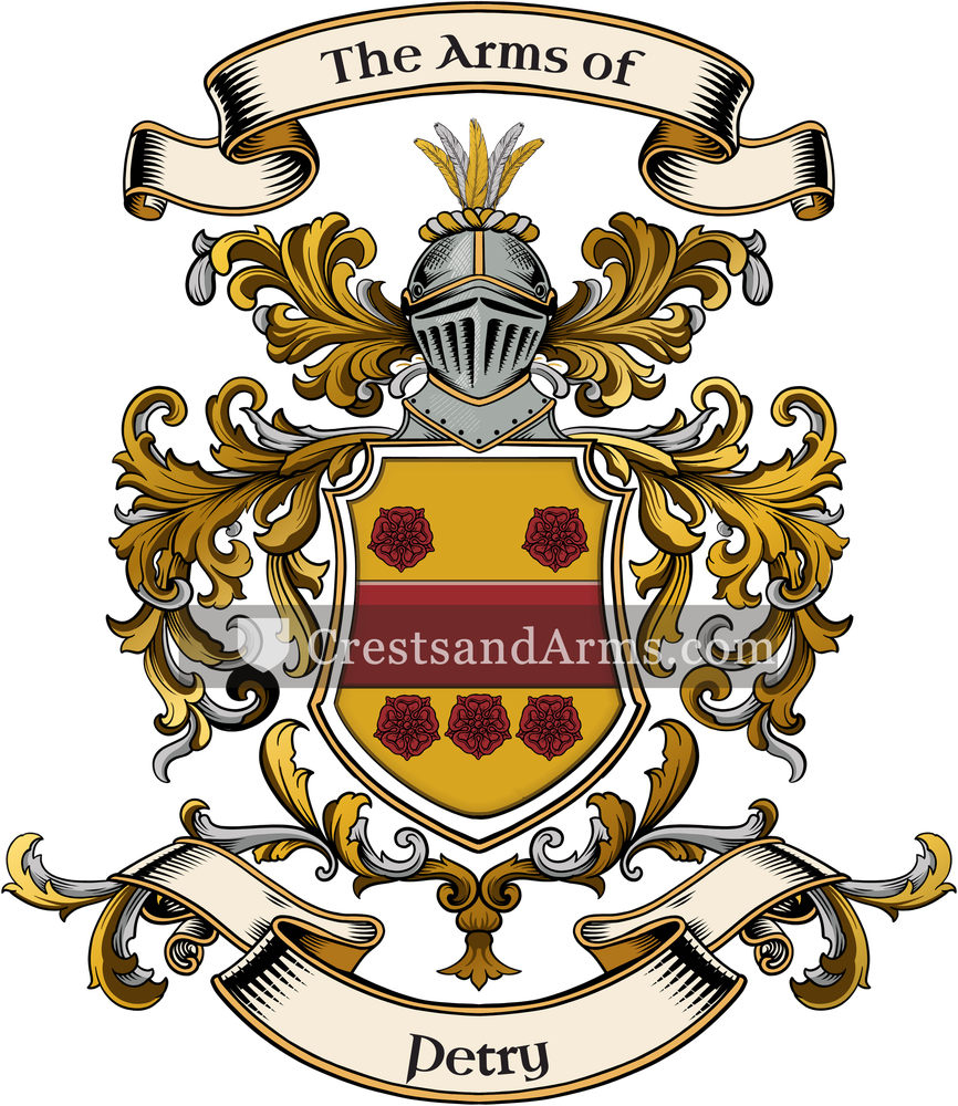 The Petry coat of arms, drawn from the recorded blazon