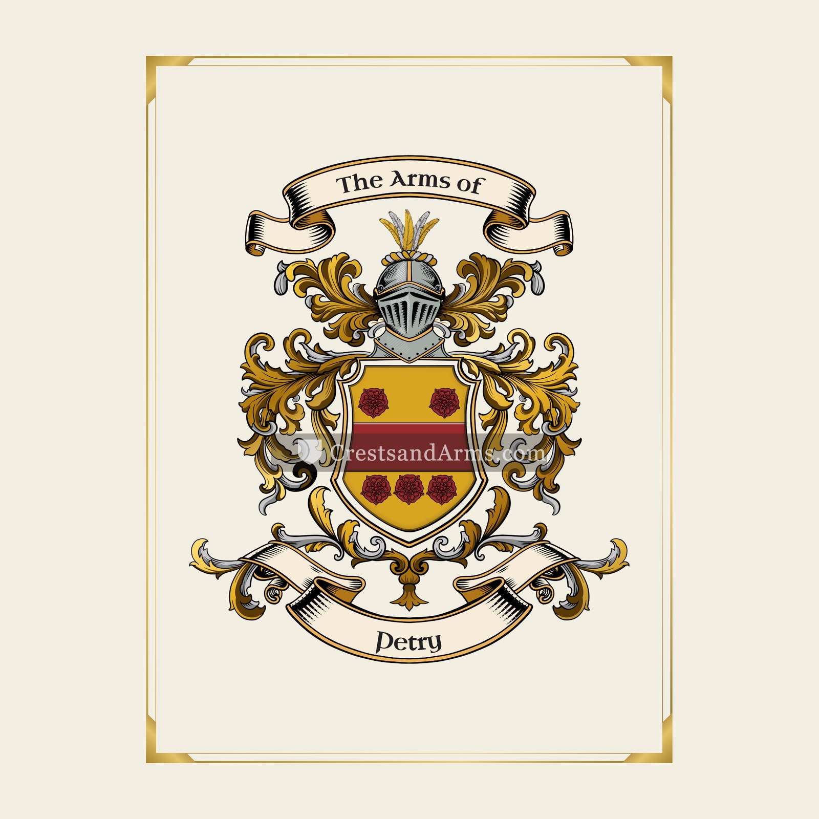 With gold border