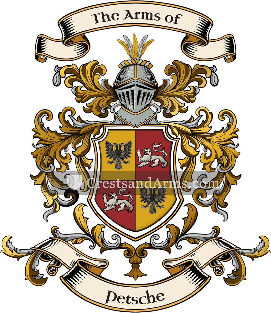 The Petsche coat of arms, drawn from the recorded blazon