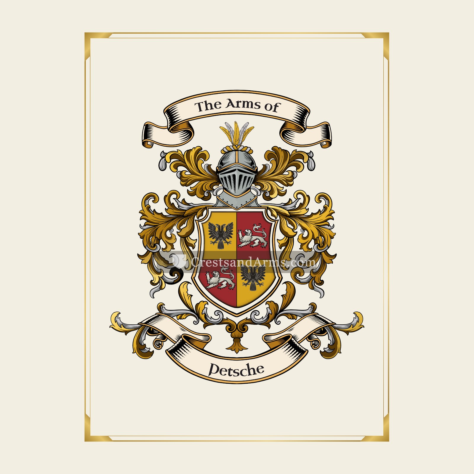 With gold border