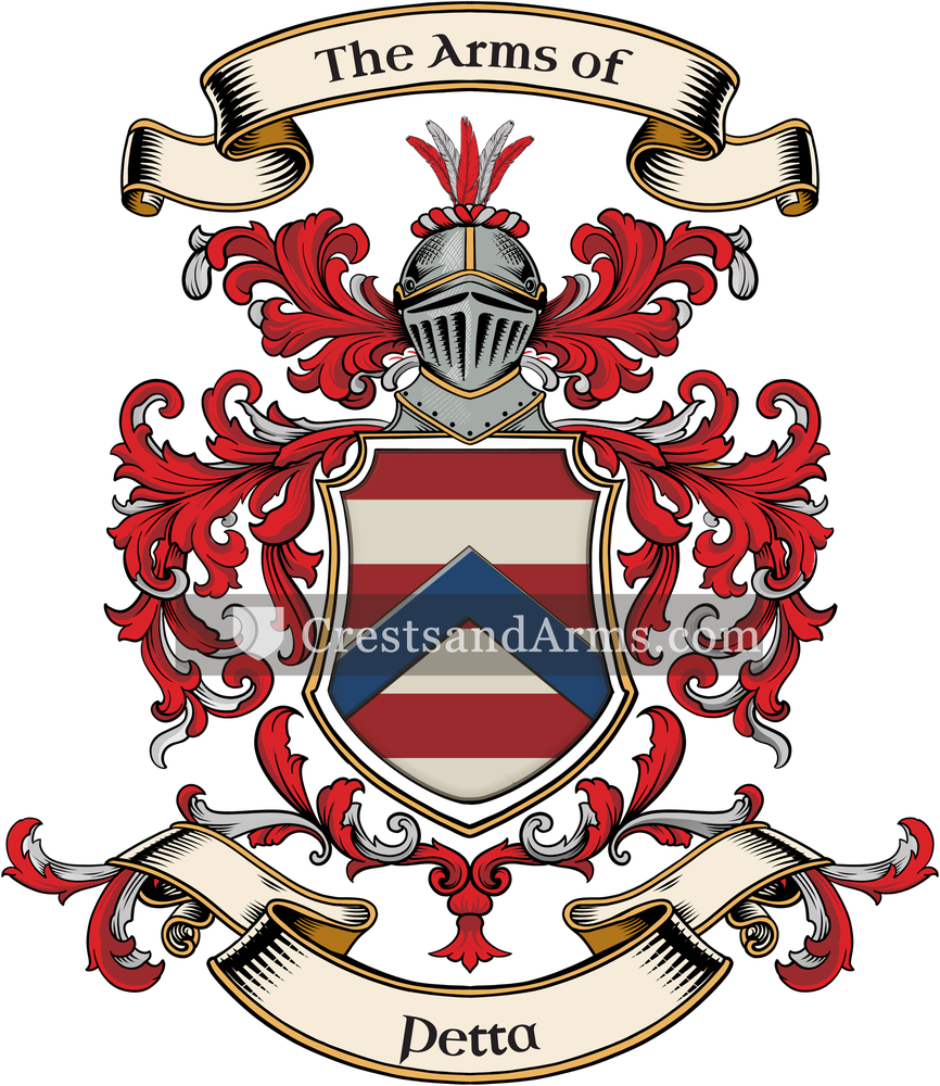 The Petta coat of arms, drawn from the recorded blazon