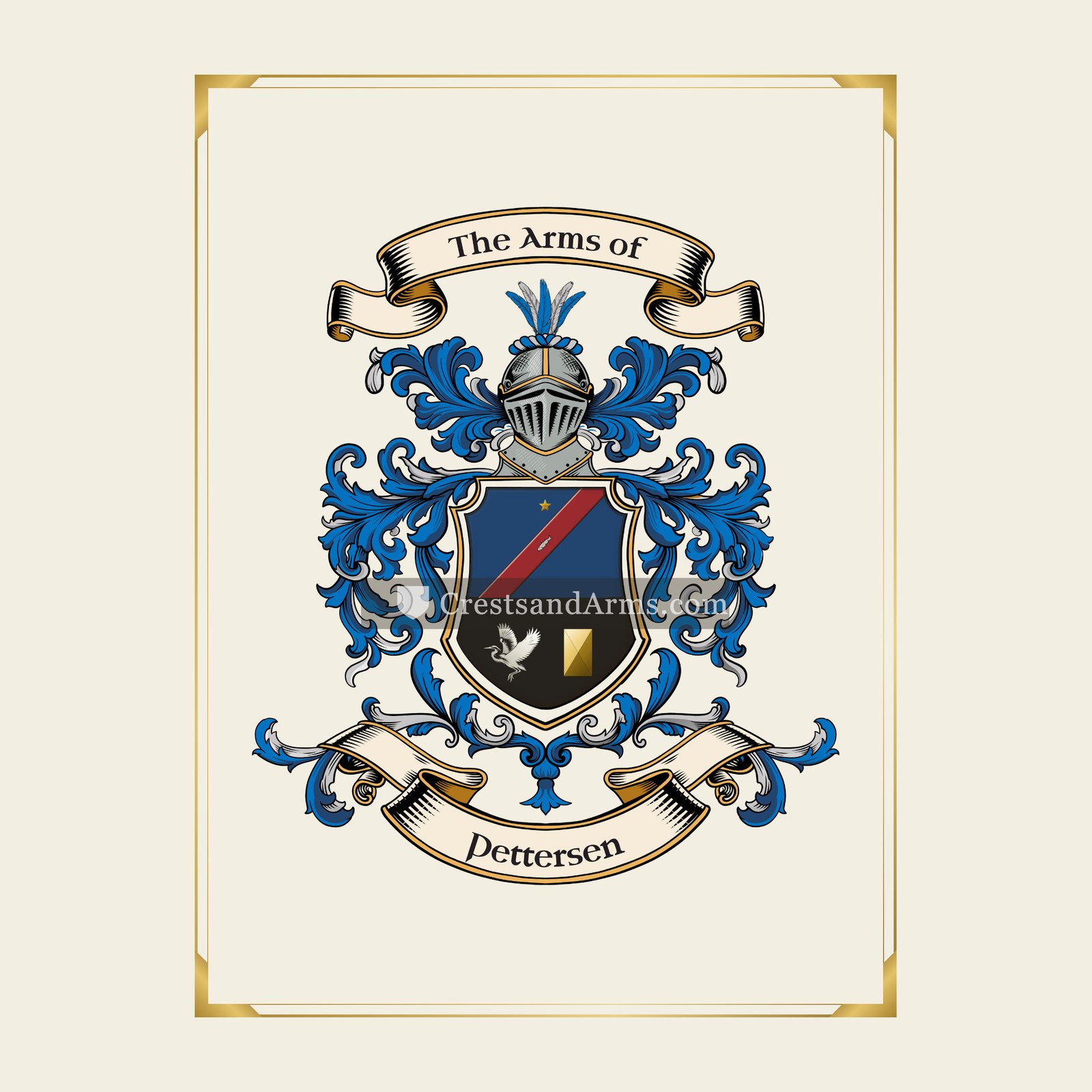 With gold border