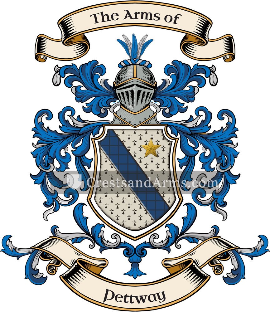 The Pettway coat of arms, drawn from the recorded blazon