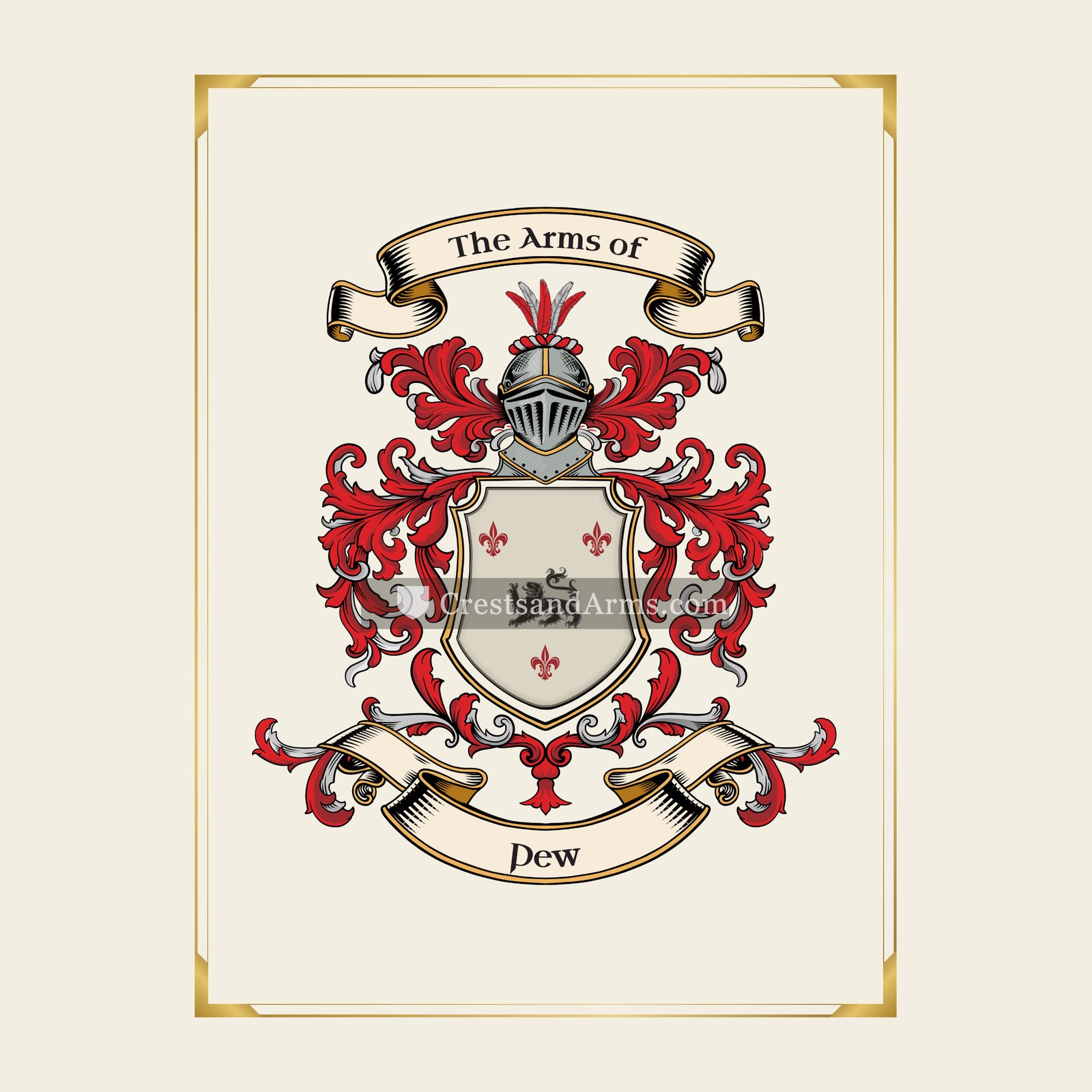 With gold border