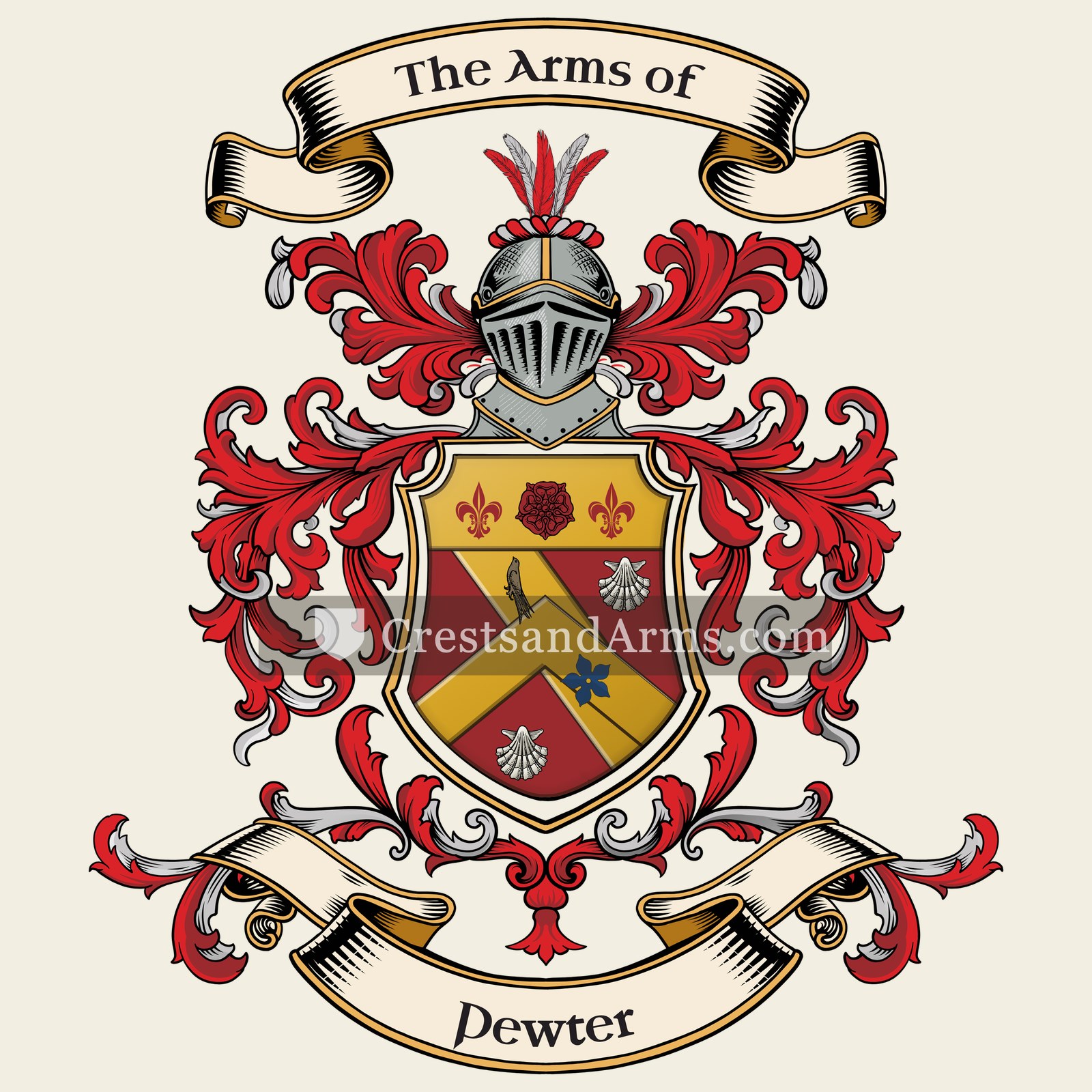 The Pewter coat of arms