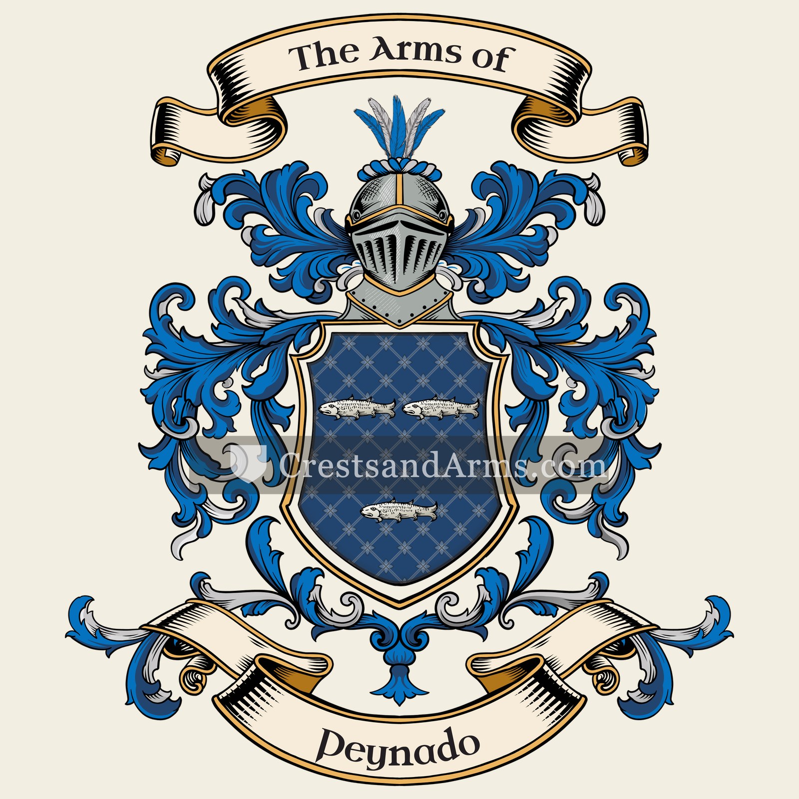 The Peynado coat of arms, drawn from the recorded blazon