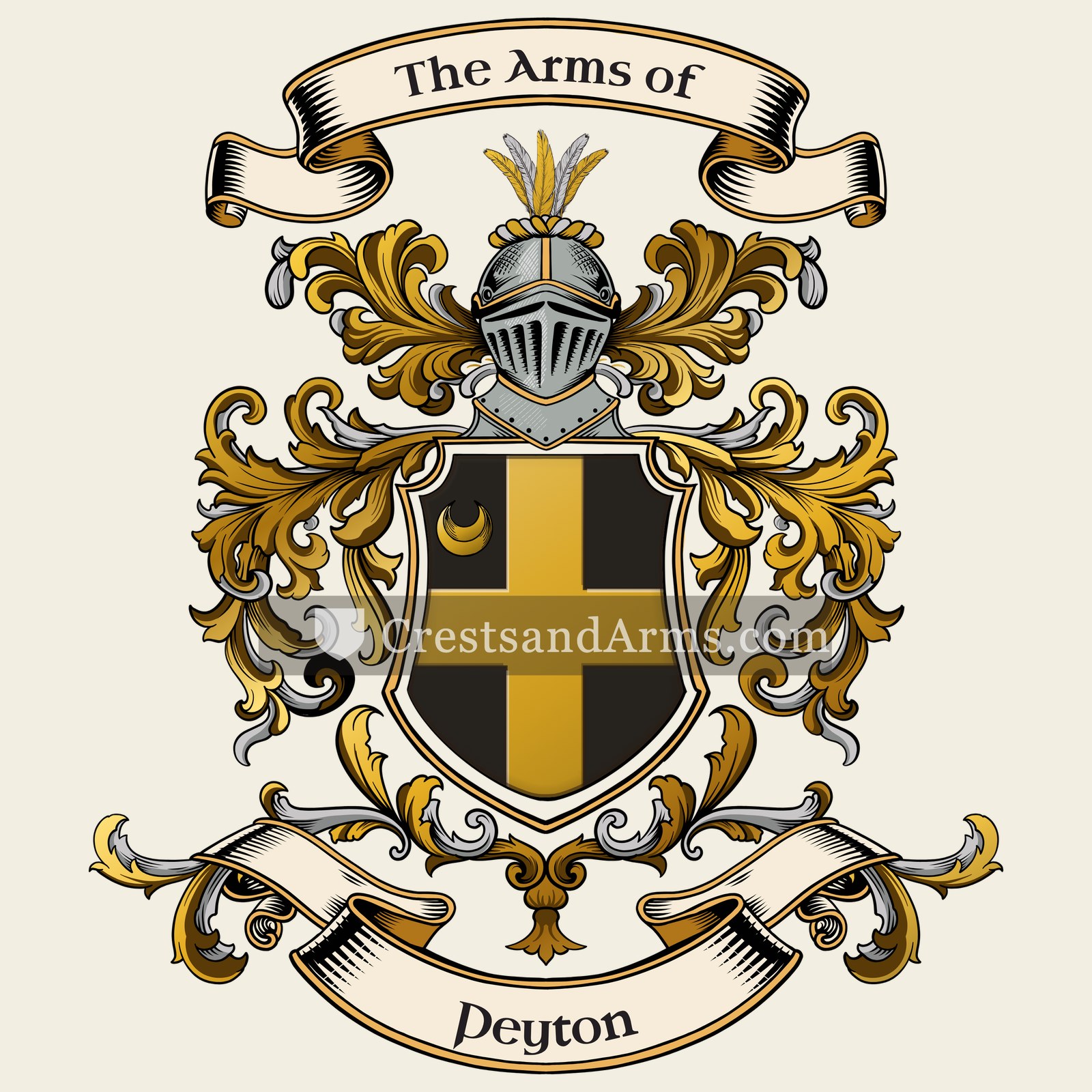 The Peyton coat of arms, drawn from the recorded blazon