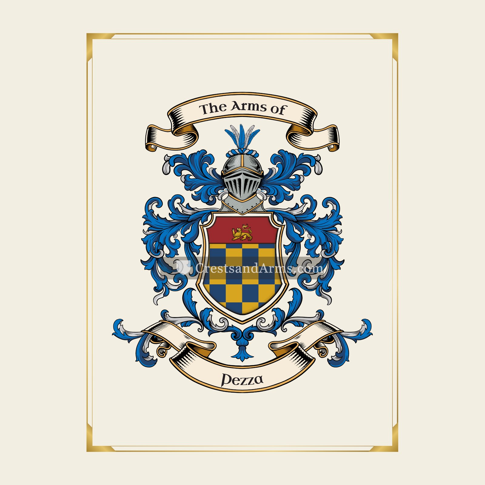 With gold border