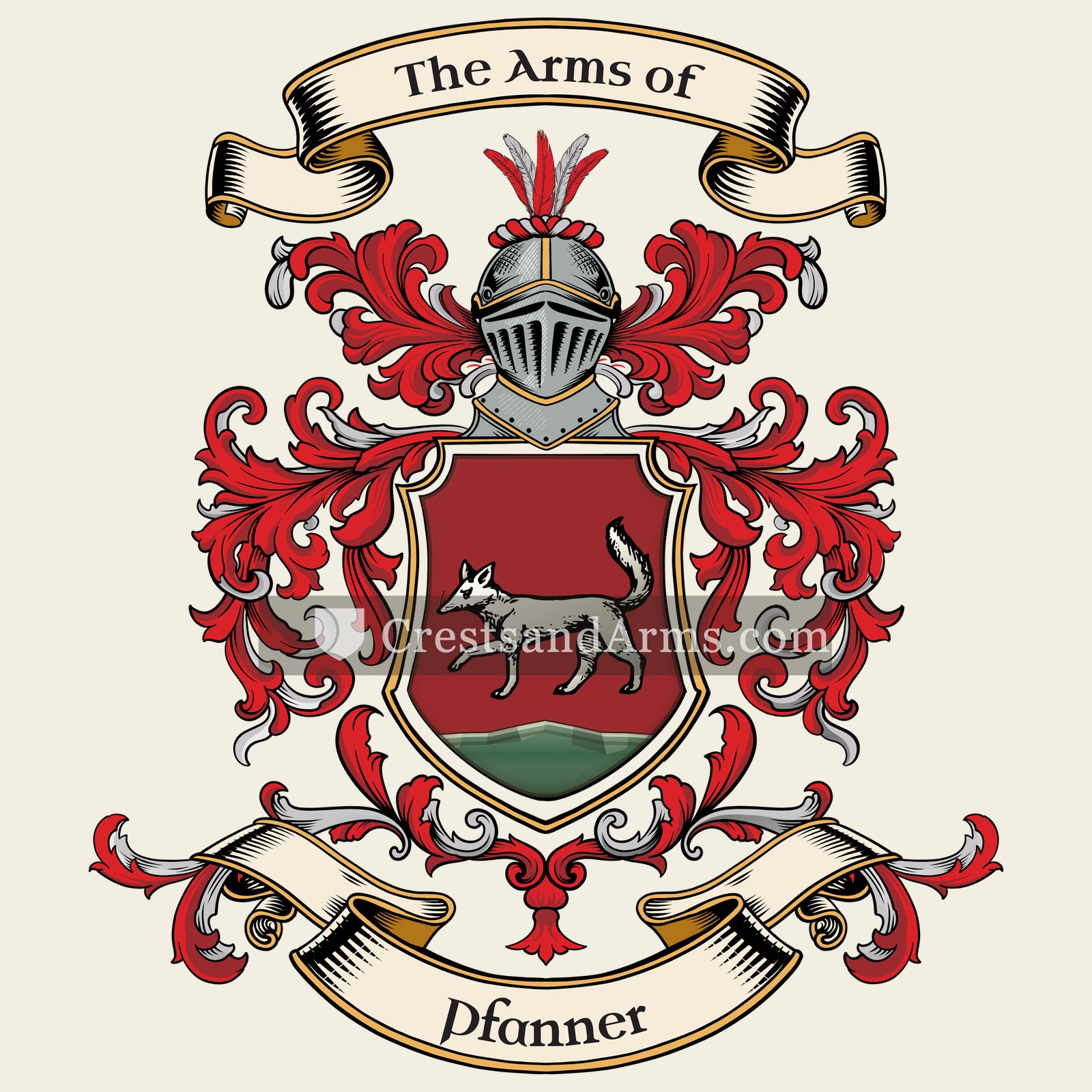 The Pfanner coat of arms, drawn from the recorded blazon