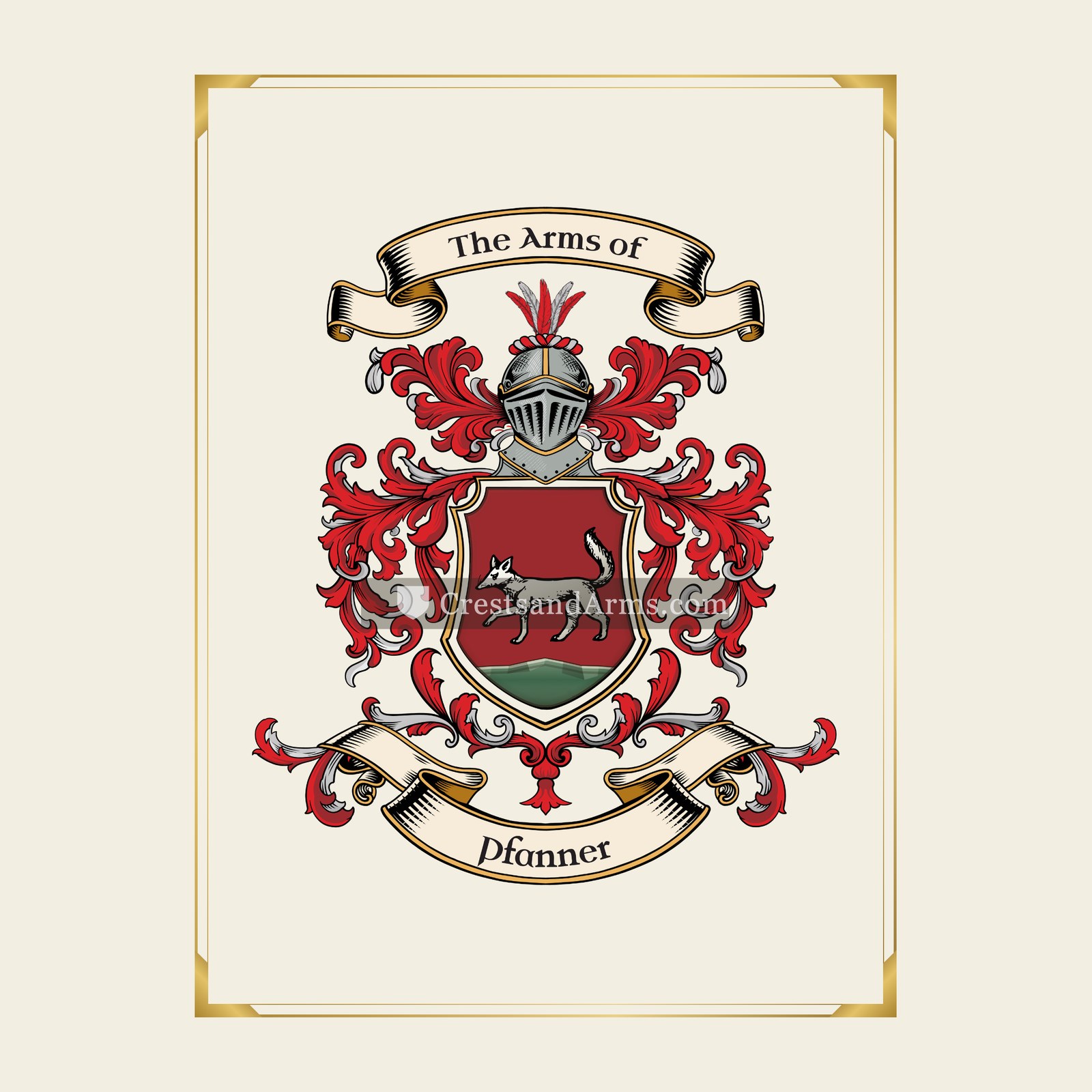 With gold border