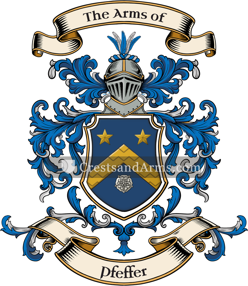 The Pfeffer coat of arms, drawn from the recorded blazon