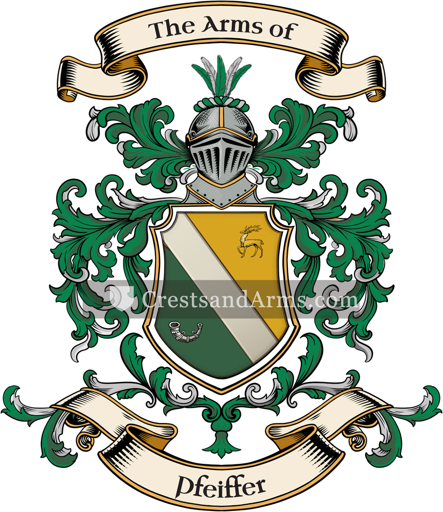 The Pfeiffer coat of arms, drawn from the recorded blazon