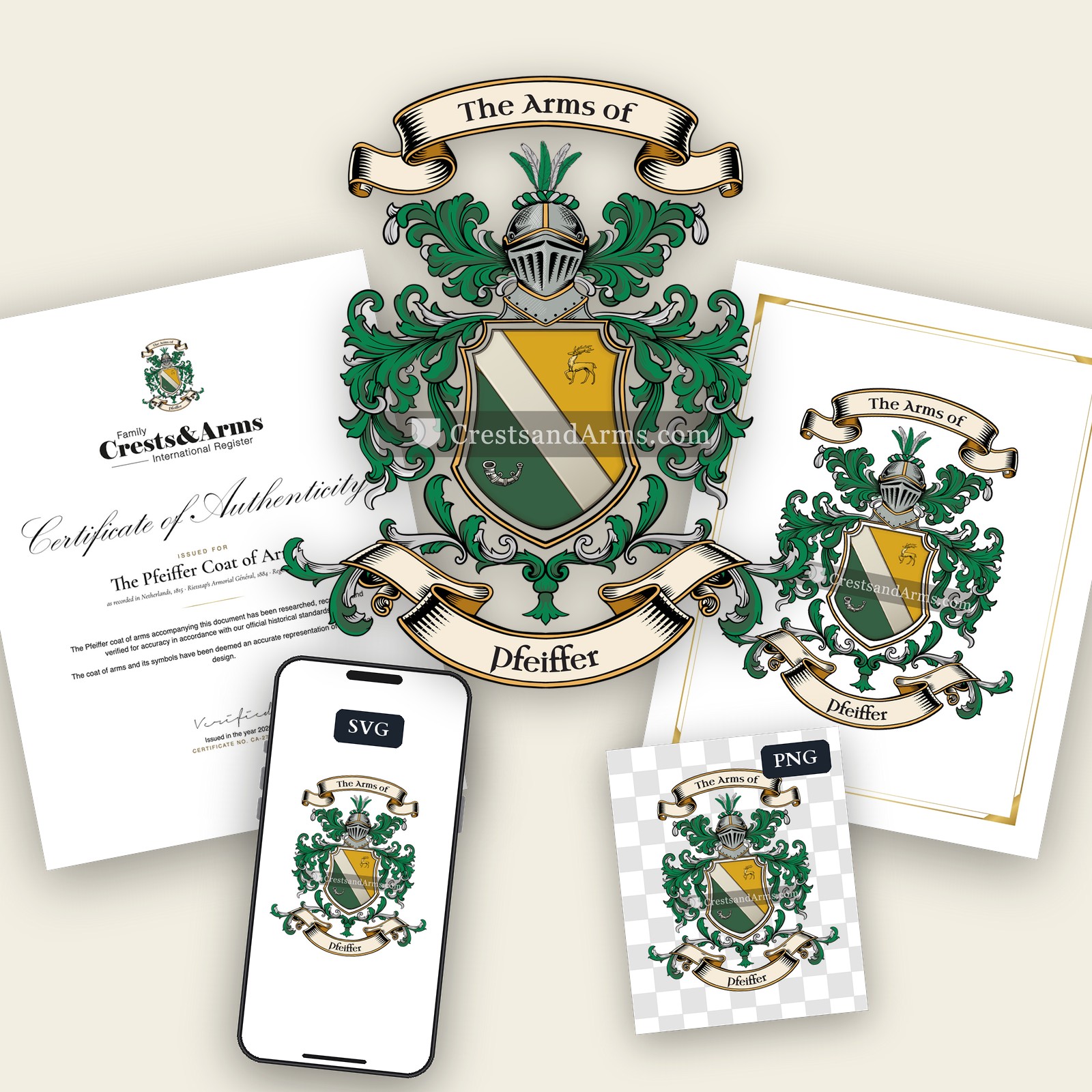 The Pfeiffer arms on the coat of arms — digital pack