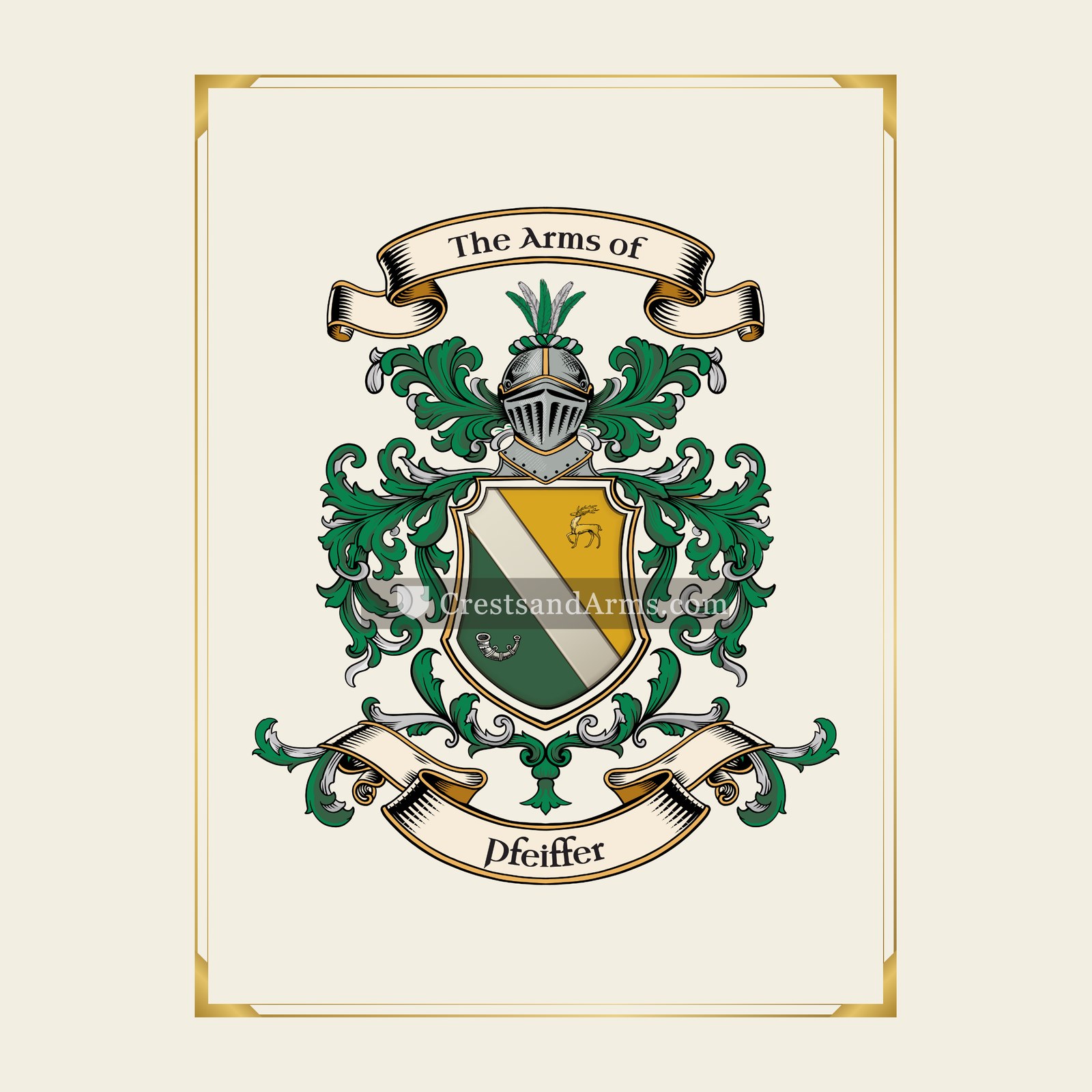With gold border