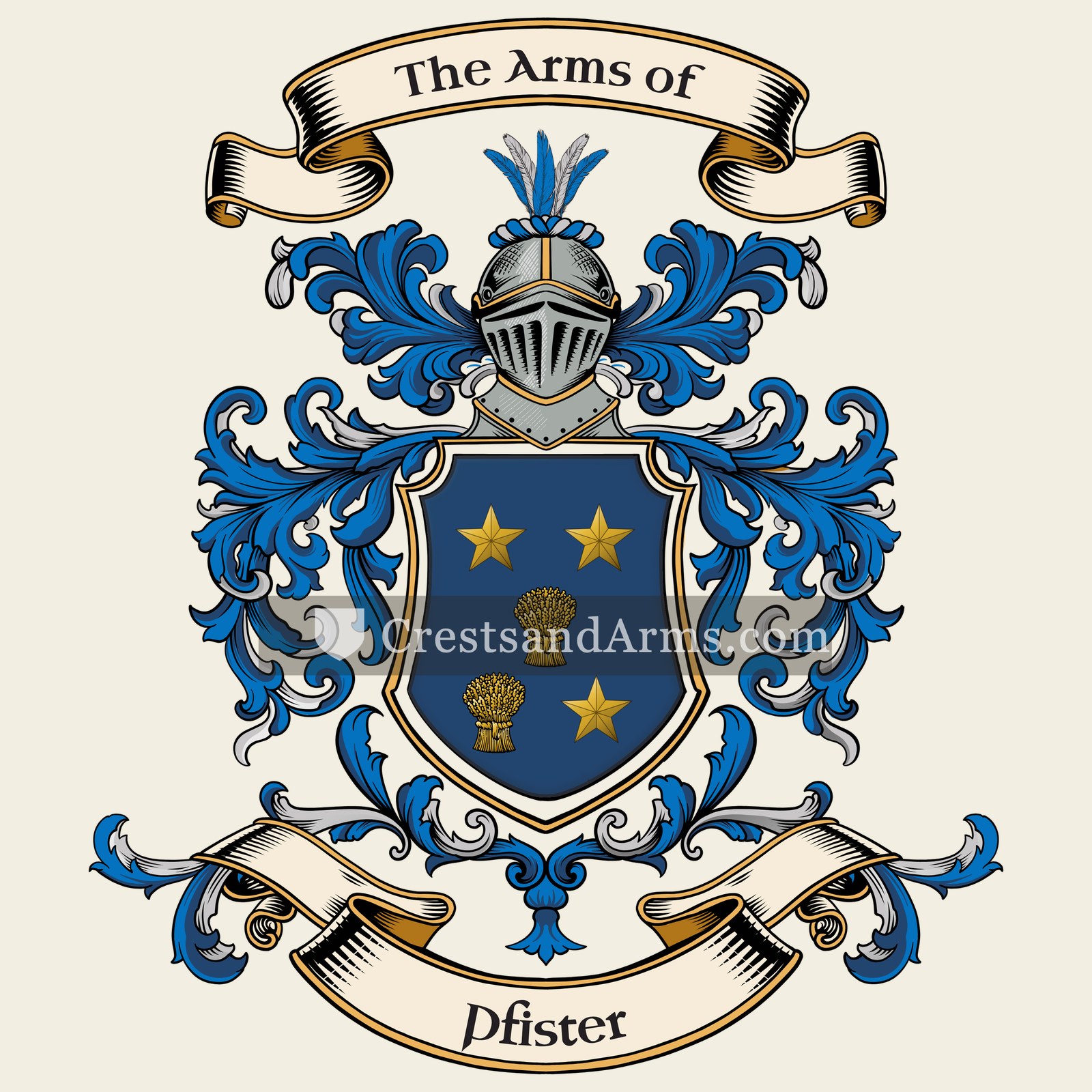 The Pfister coat of arms, drawn from the recorded blazon