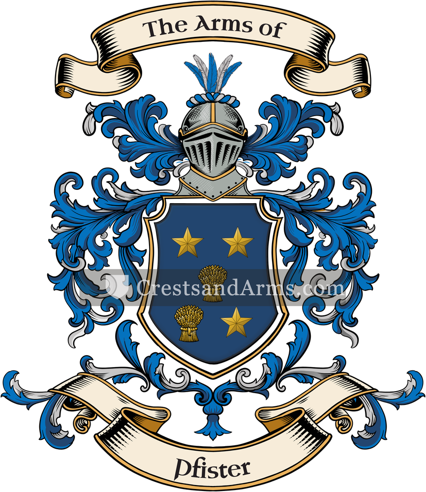 The Pfister coat of arms, drawn from the recorded blazon