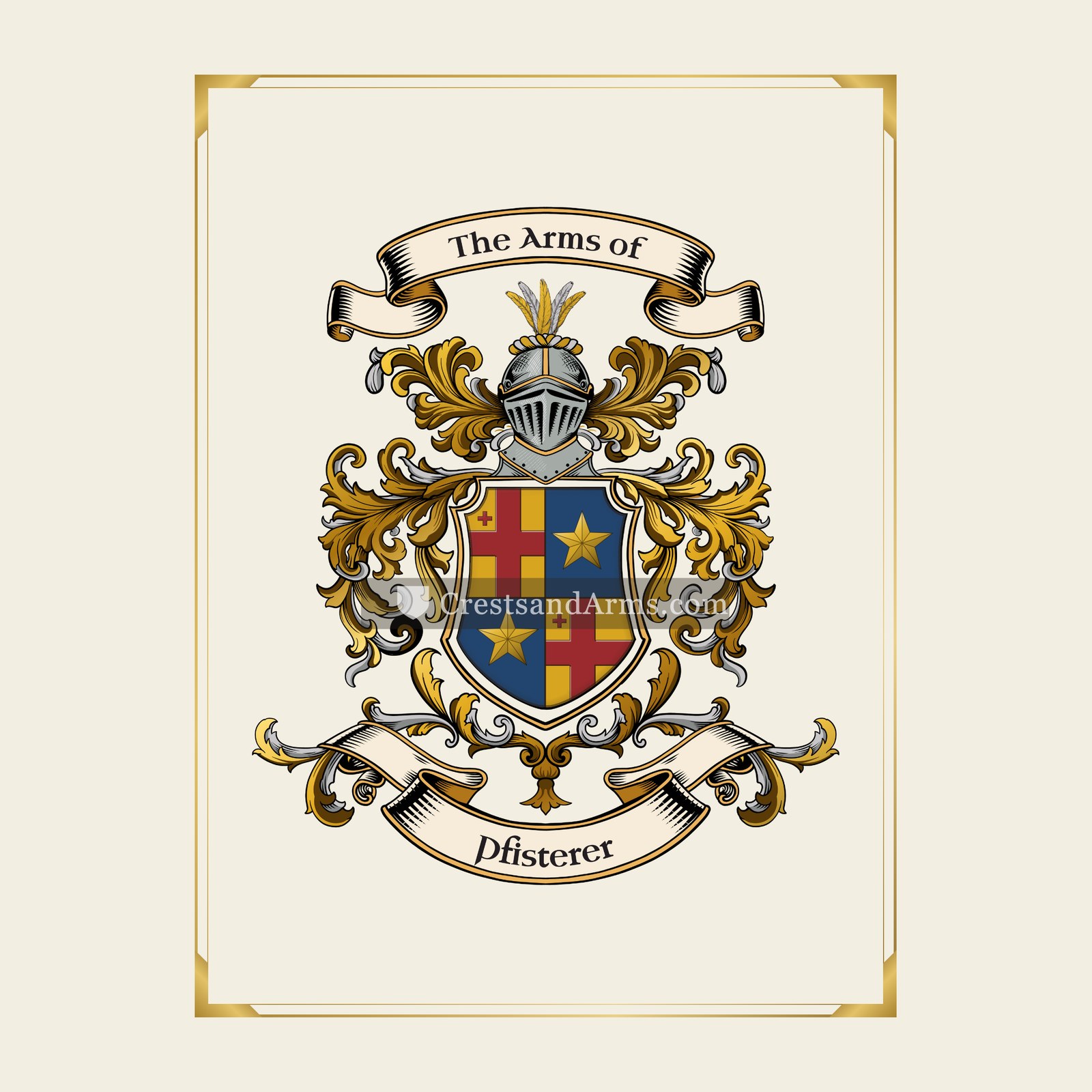 With gold border