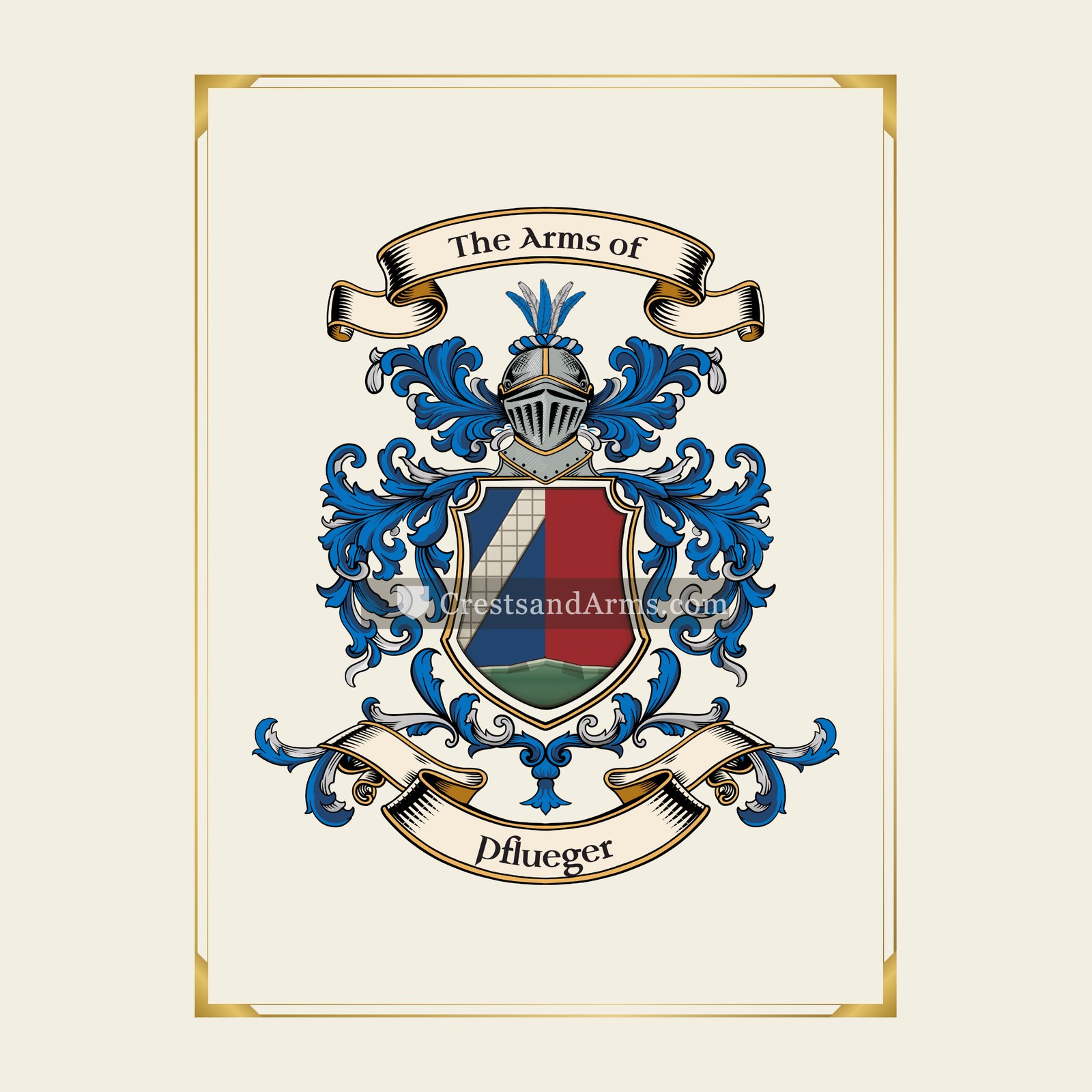 With gold border