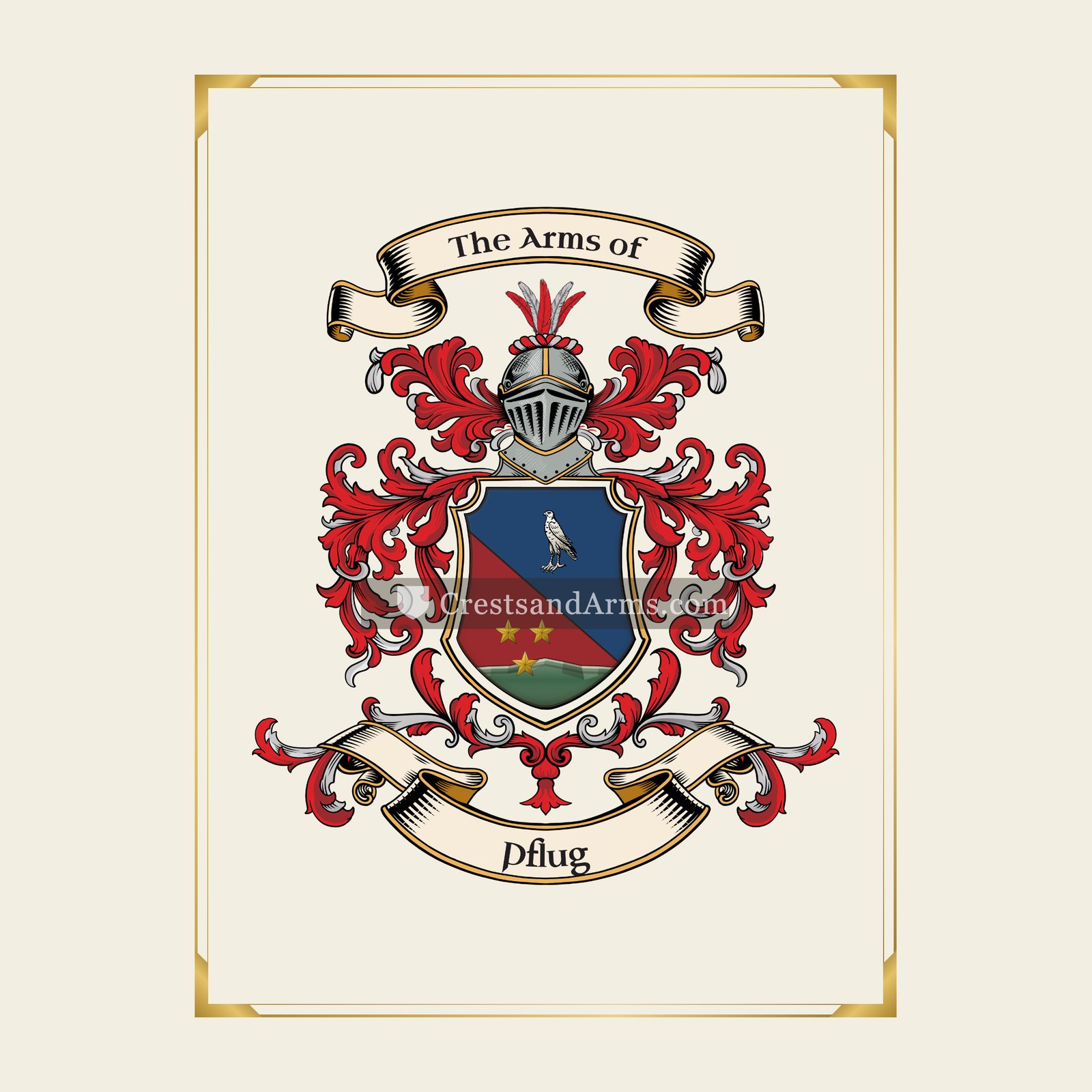 With gold border