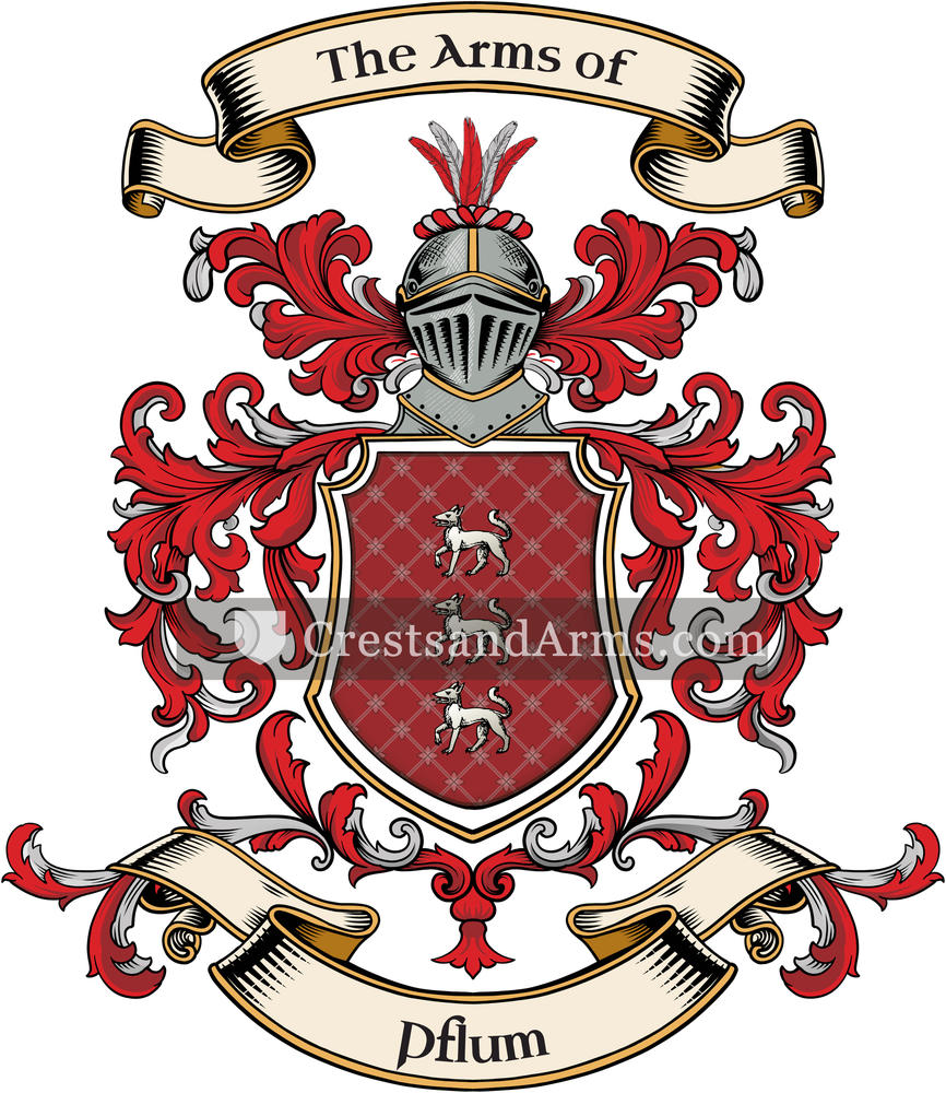 The Pflum coat of arms, drawn from the recorded blazon