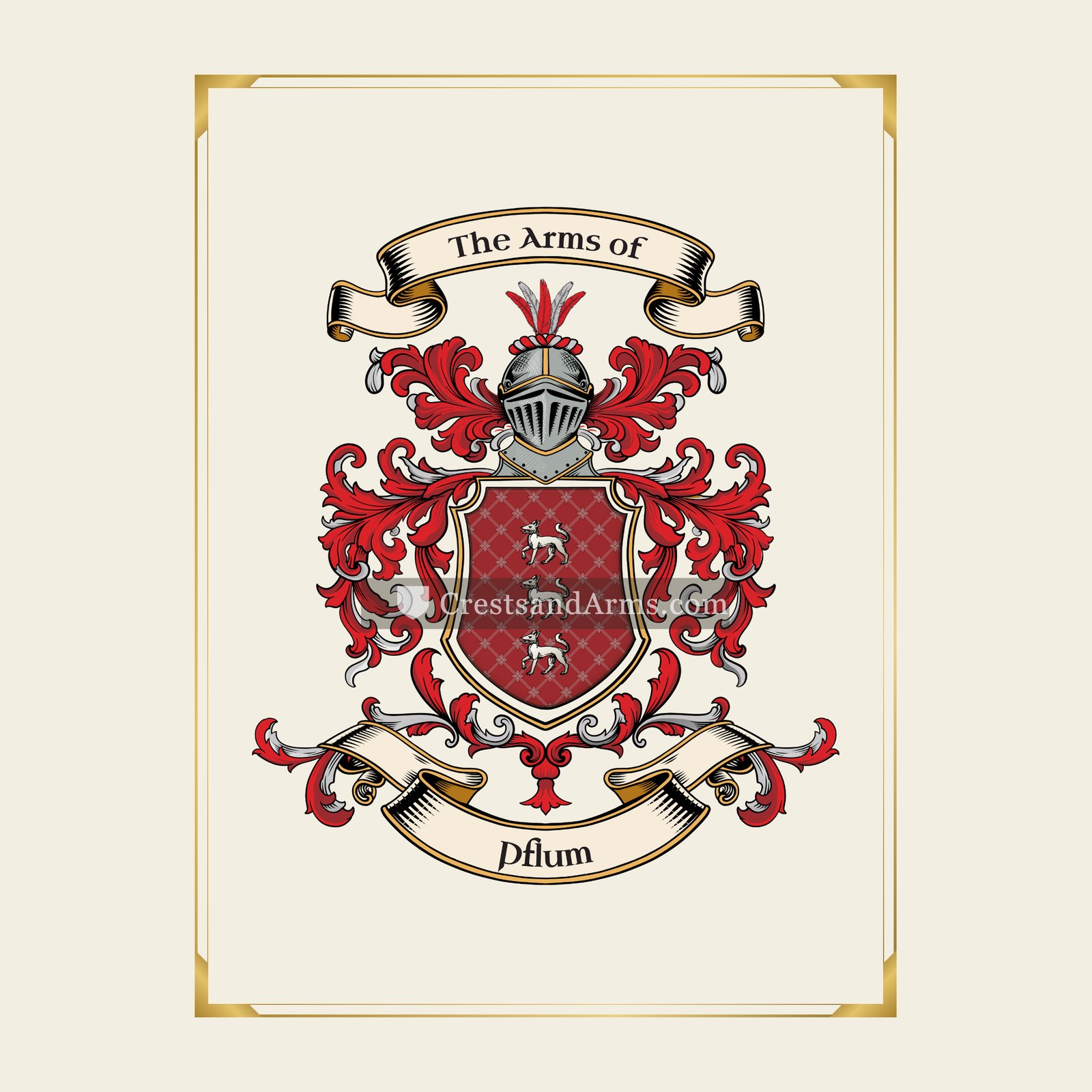 With gold border