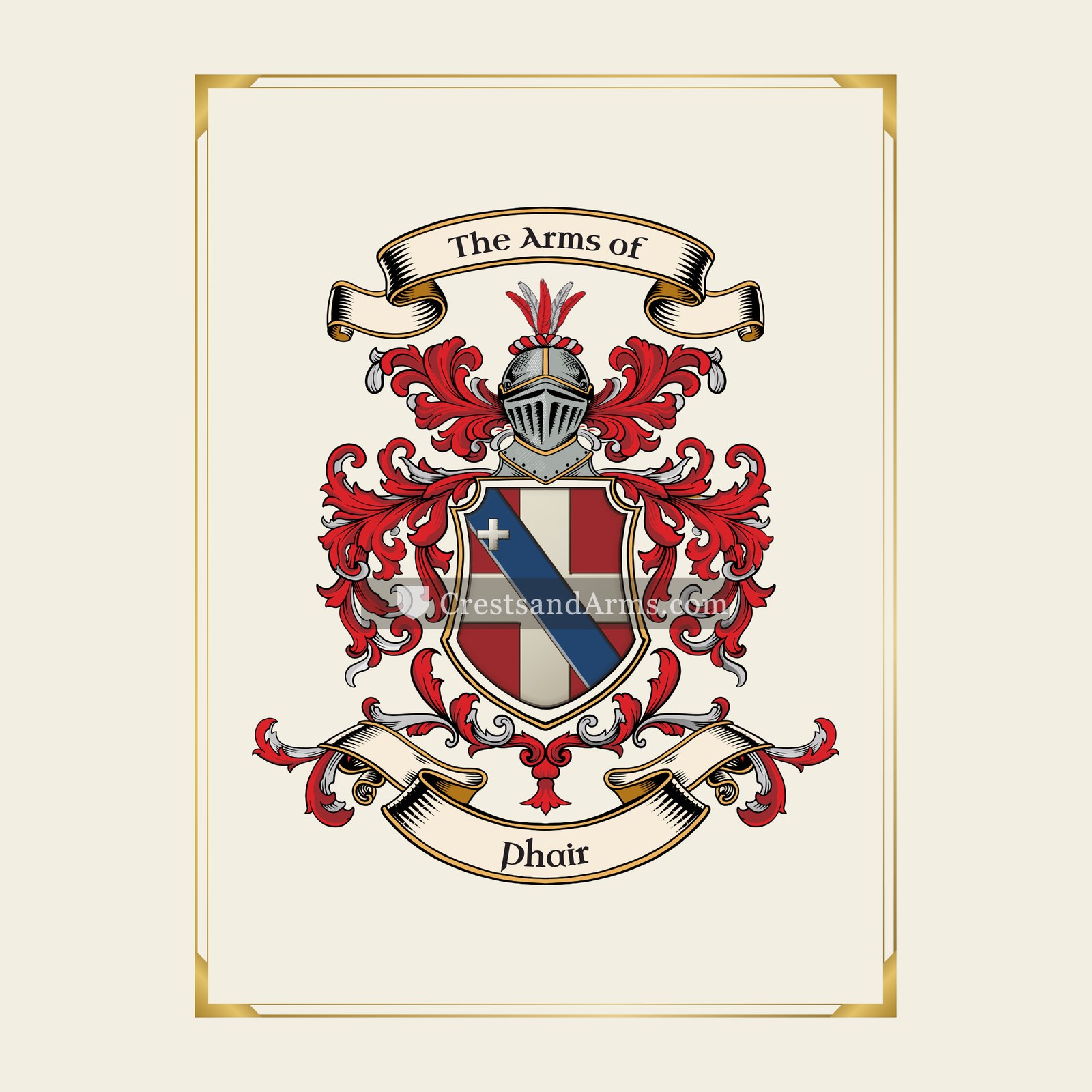 With gold border