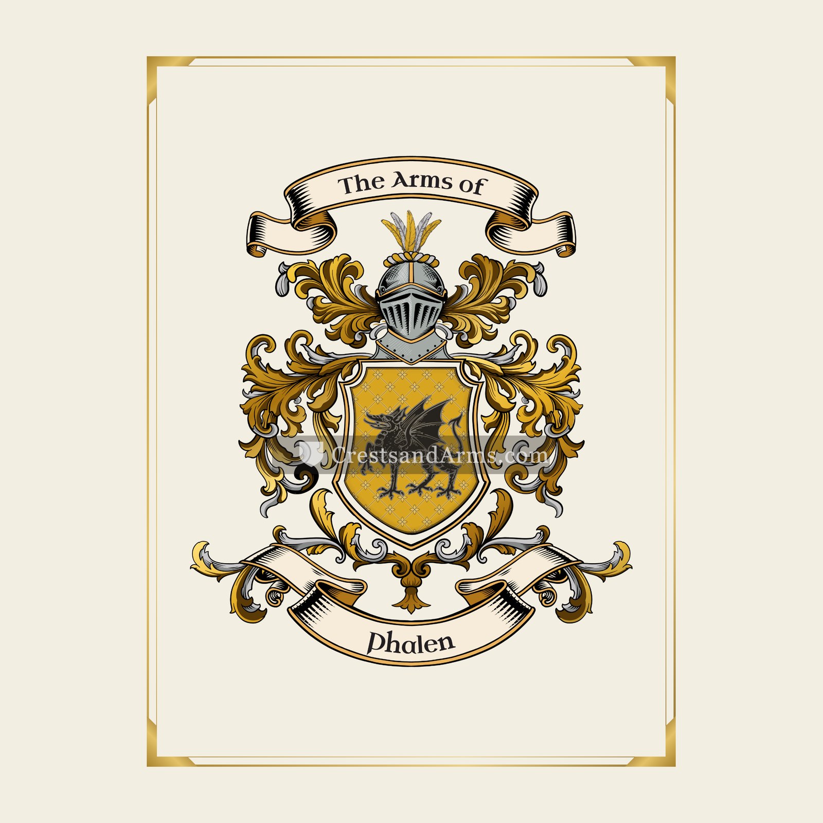 With gold border