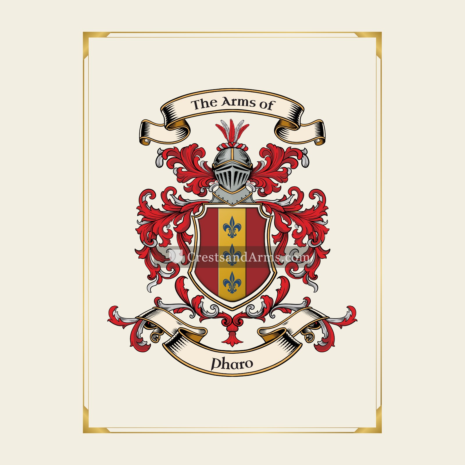 With gold border