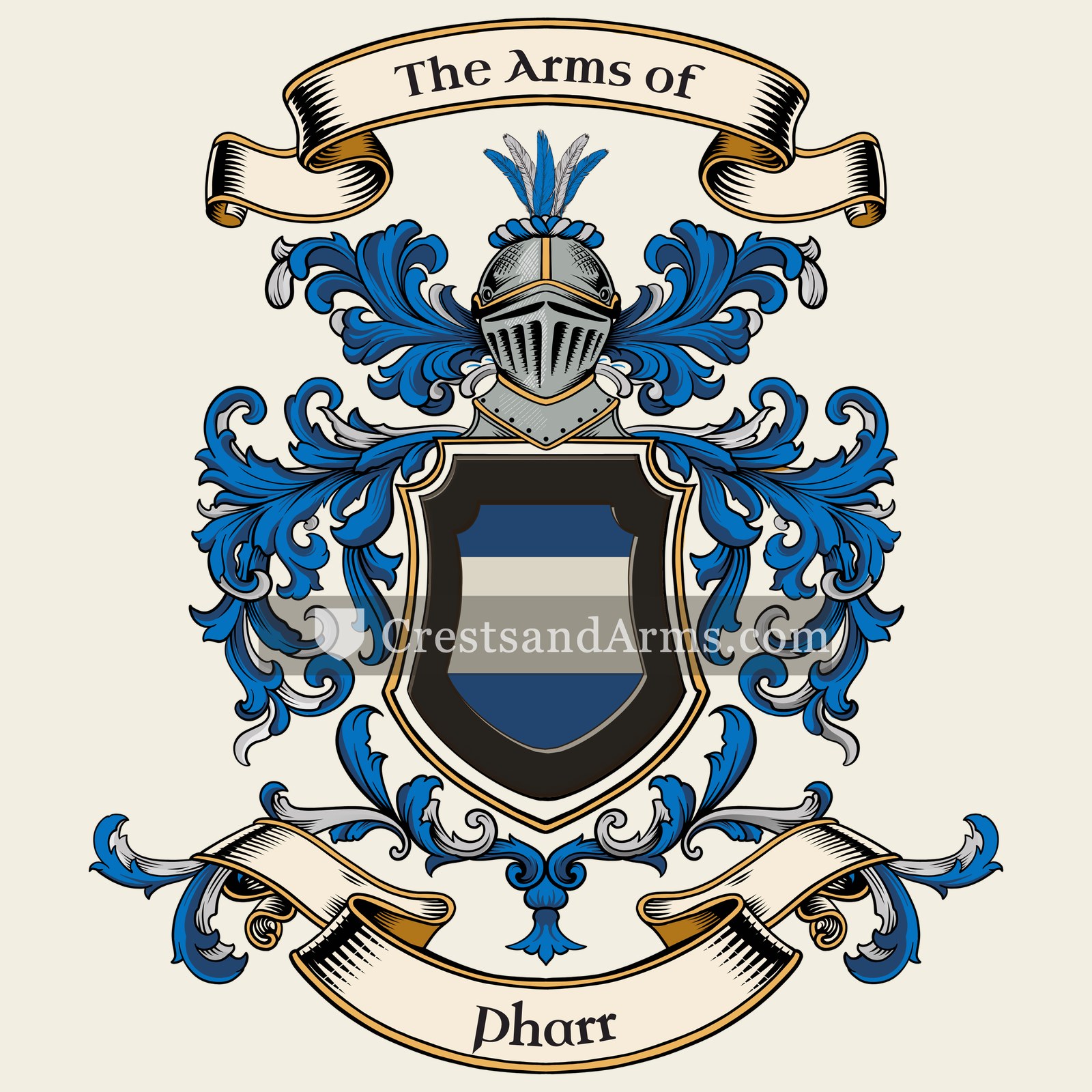 The Pharr coat of arms, drawn from the recorded blazon