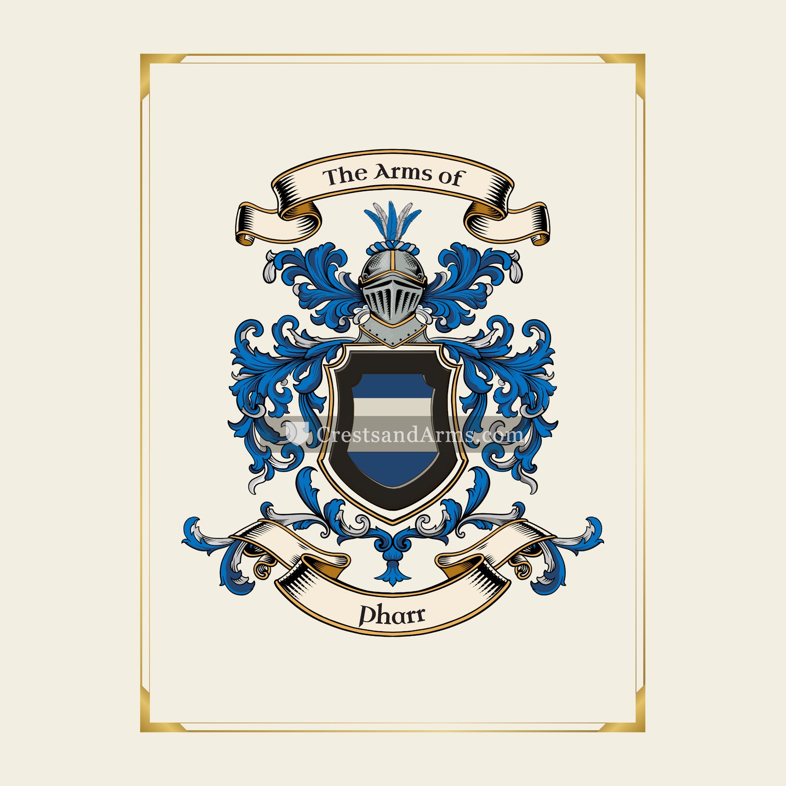 With gold border