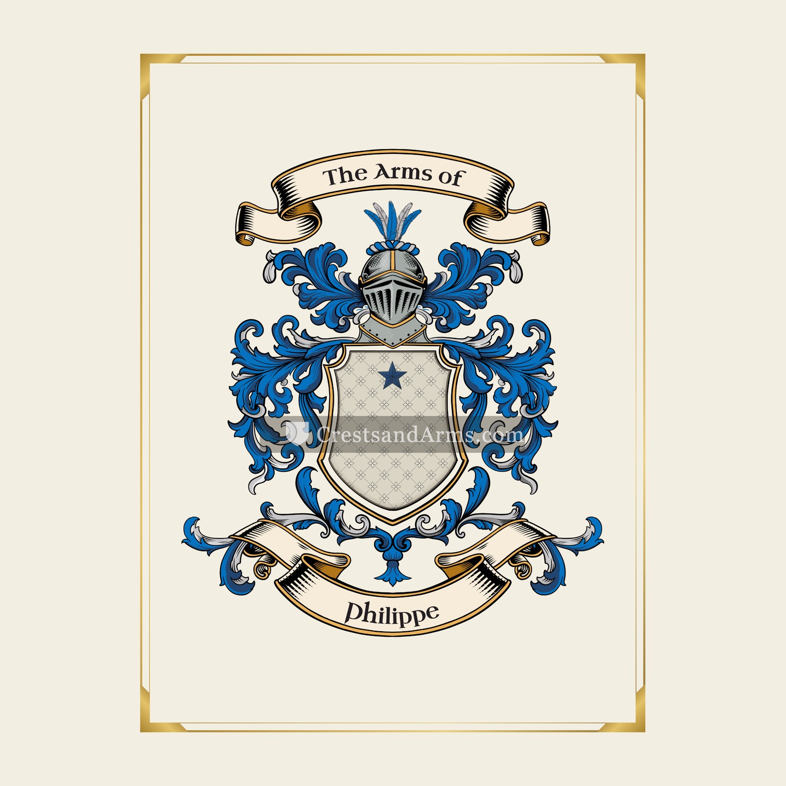 With gold border