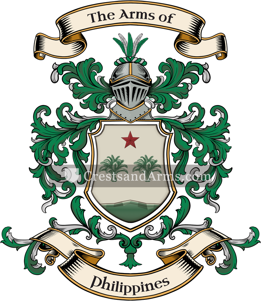 The Philippines coat of arms, drawn from the recorded blazon